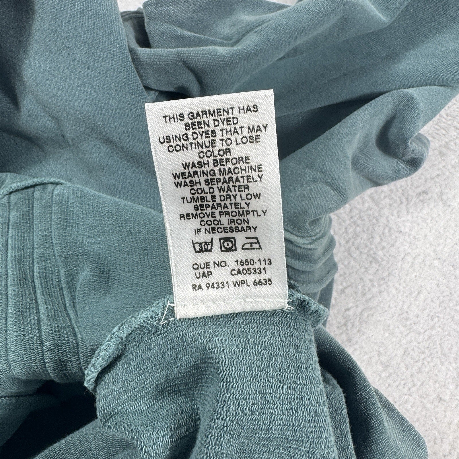 Woolrich Garment Dyed Full Zip Hoodie Womens M Blue Green Stretch Sweatshirt