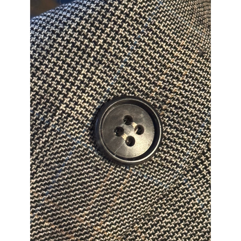 Vtg Givenchy Gentleman Chequers 100% Wool Glen Plaid Sport Coat Blazer Mens L-XL