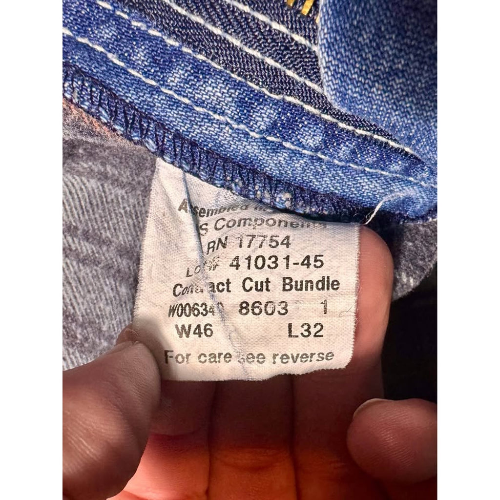 Polar King by Key flannel‑lined carpenter jeans, size 46x32, relaxed fit workwear style.