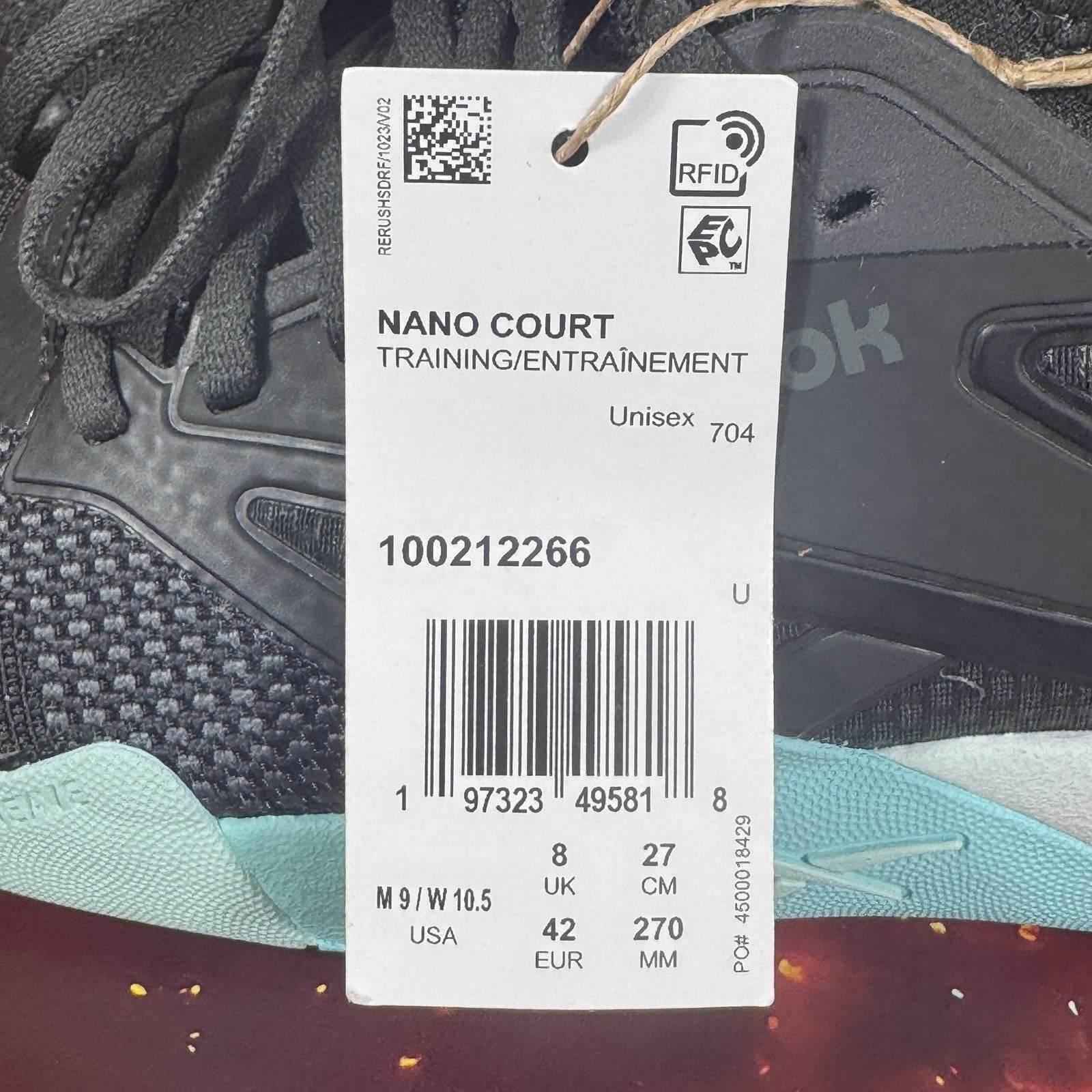 Reebok Sneaker Training 100212266 Nano Court Grey Purple Aqua Men’s 9 Women 10.5