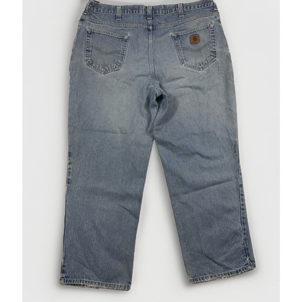 Carhartt B42 Relaxed Fit Jeans Mens 40x30 Distressed Workwear Denim Made Mexico