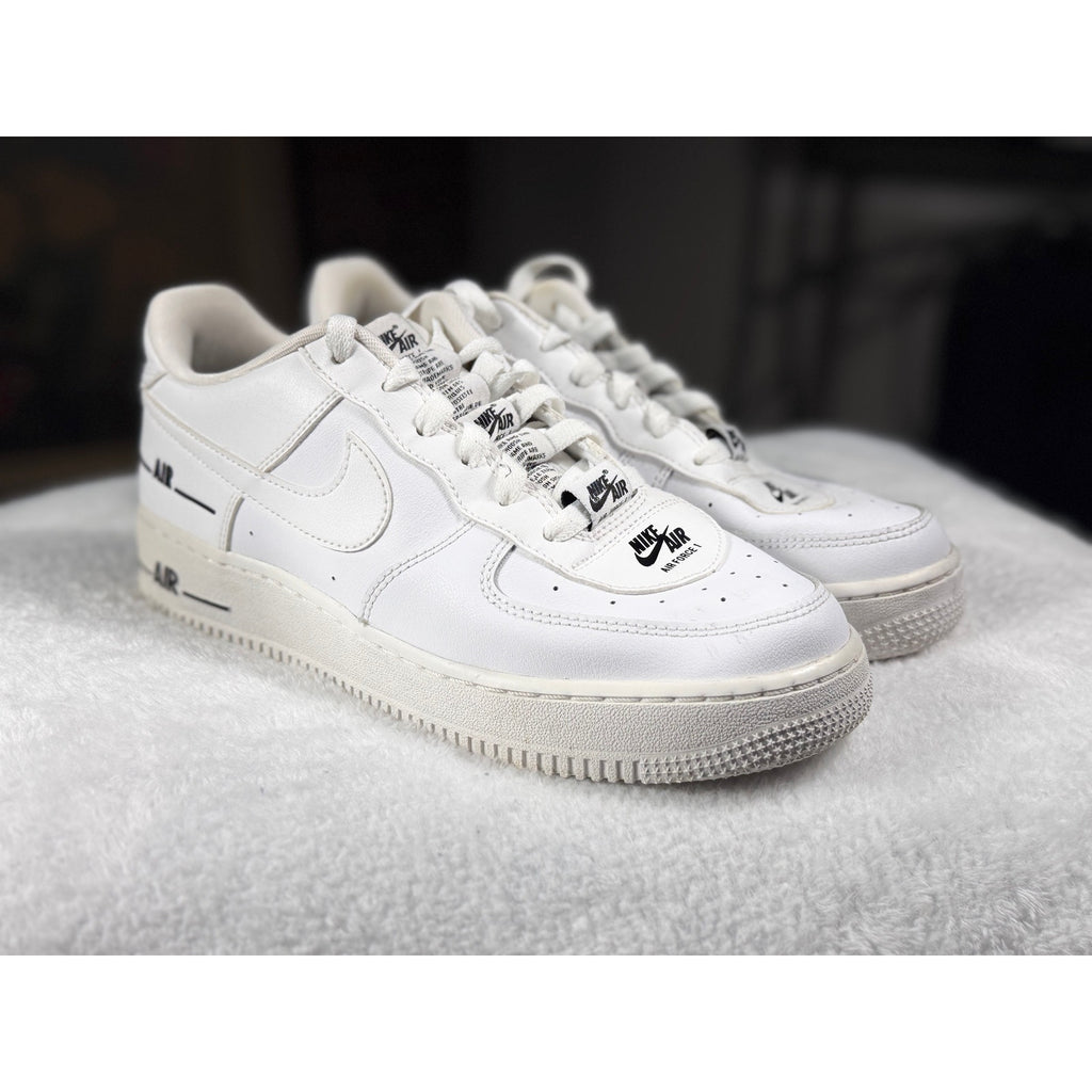 Nike Air Force 1 Low White Black Outline CJ4092-100 Youth Sz 7Y Men 7 Women 8.5