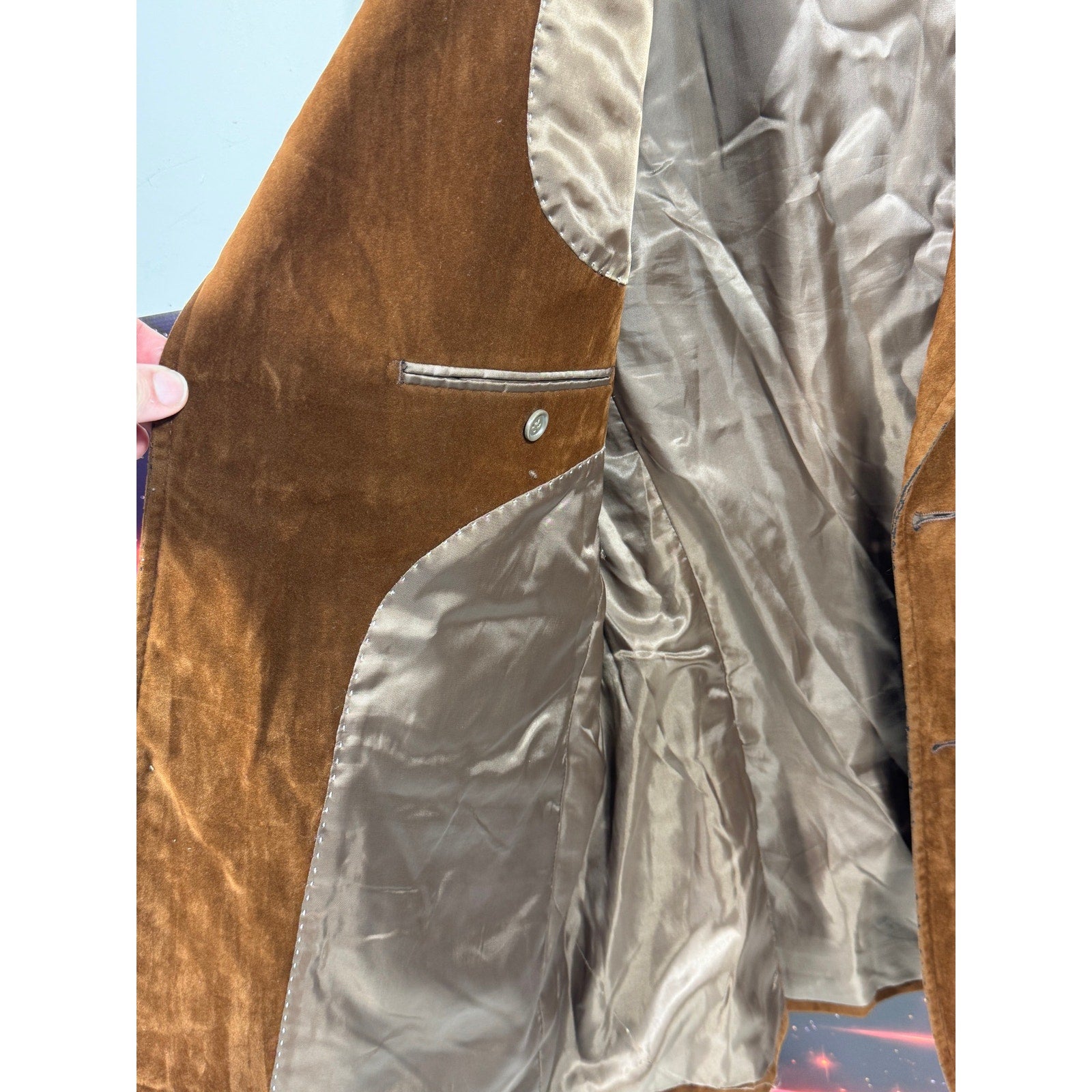 Vtg Forsyth & Fricke Men’s Brown Suede Leather Blazer Jacket Western Sport Coat