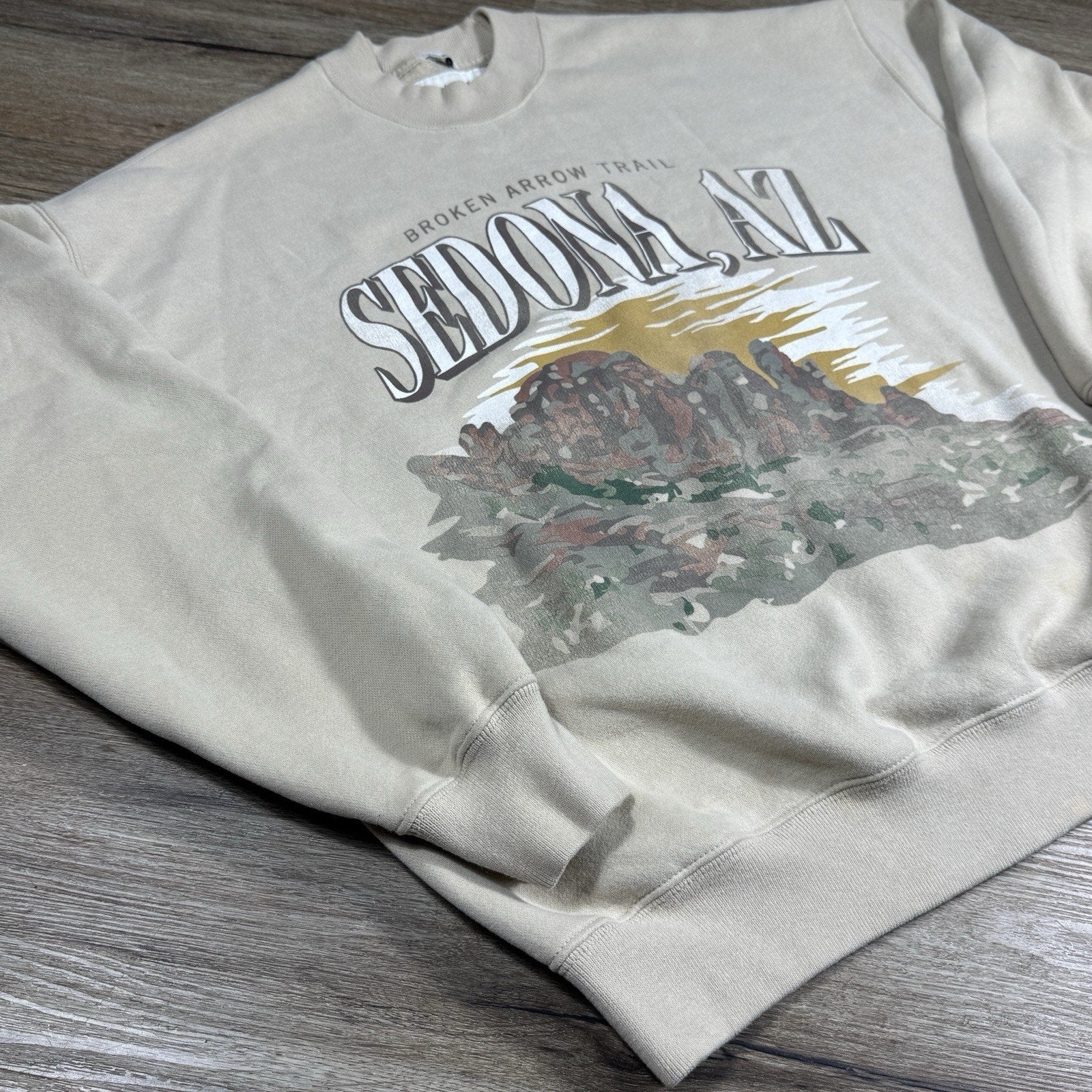 Vtg Abercrombie & Fitch Oversized Sedona AZ Crewneck Sweatshirt Mens S Fleece