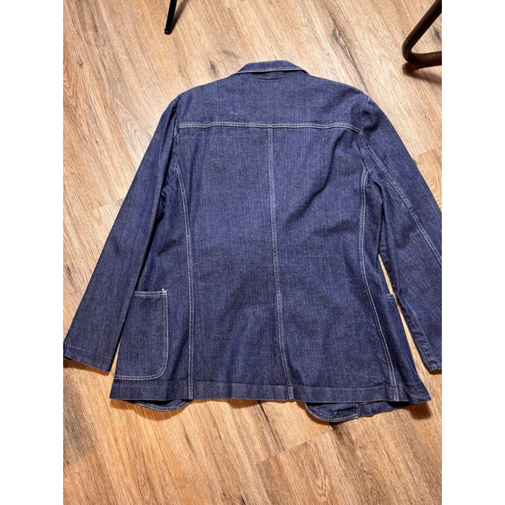 Vtg 80s 90s Matt Andrews Denim Blazer Jacket Sz 44 XL Blue Y2K