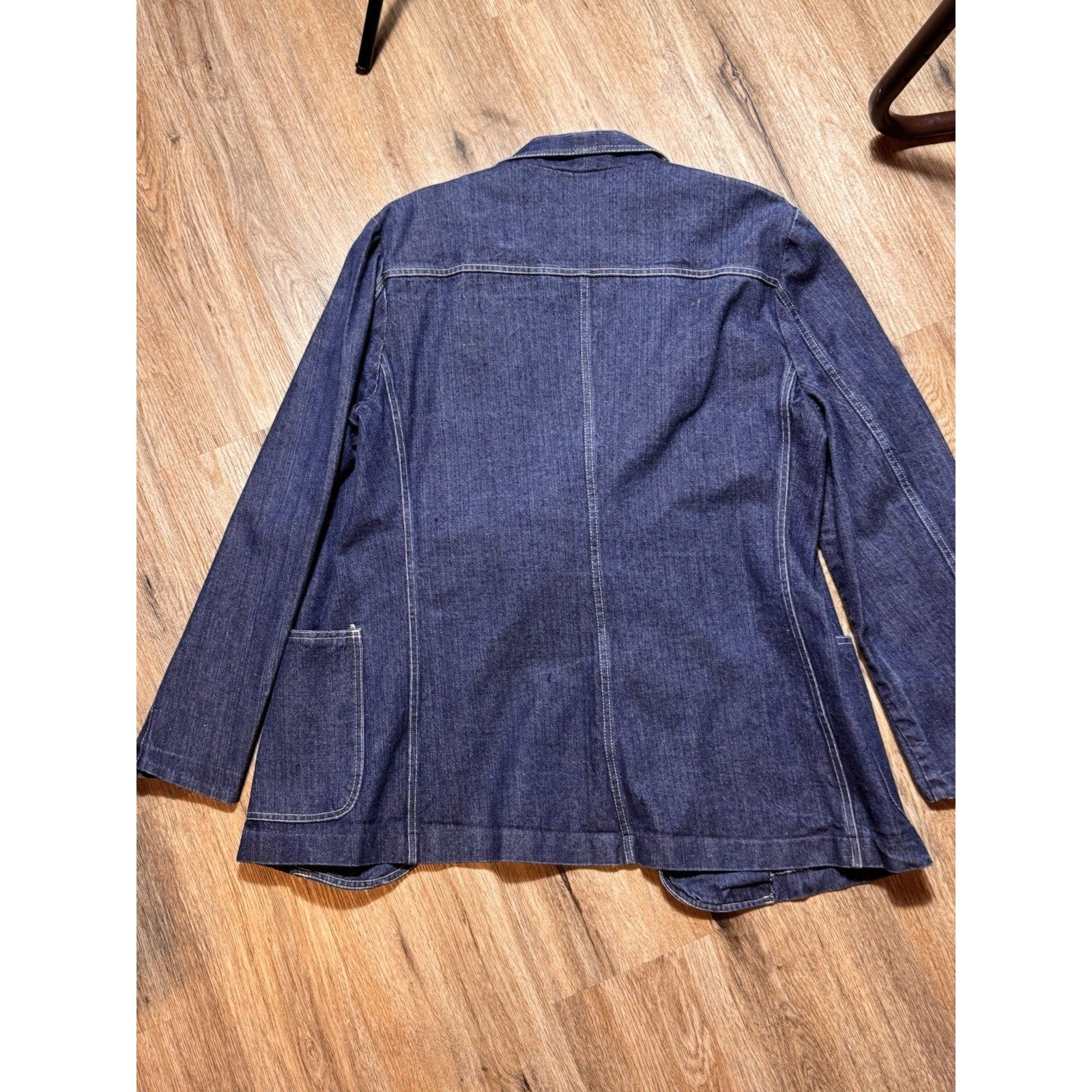Vtg 80s 90s Matt Andrews Denim Blazer Jacket Sz 44 XL Blue Y2K
