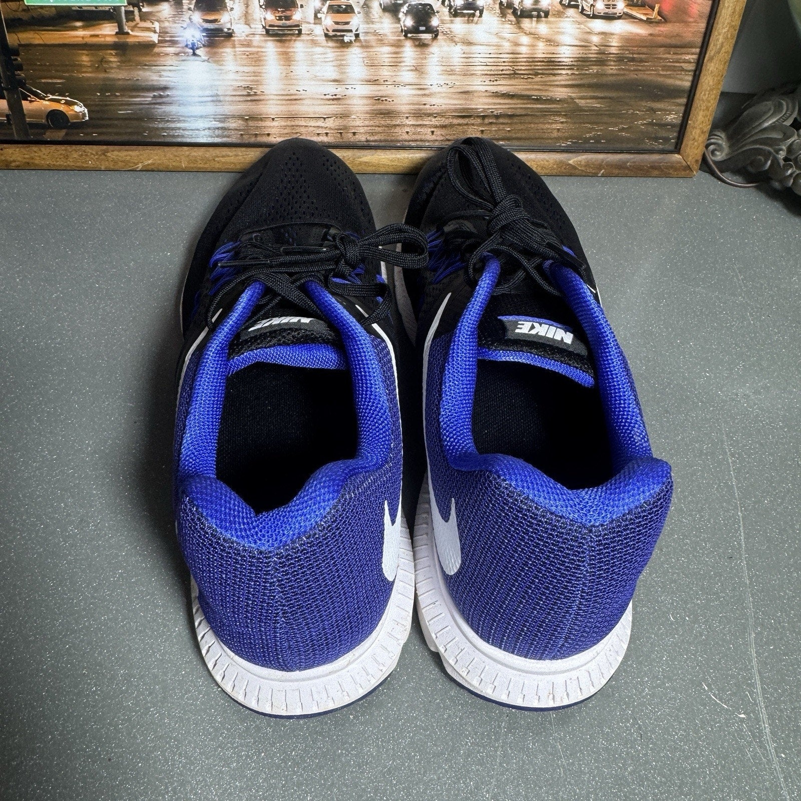 Nike Zoom Winflo 3 Mens Size 15 Blue Black Athletic Running Shoes Sneakers