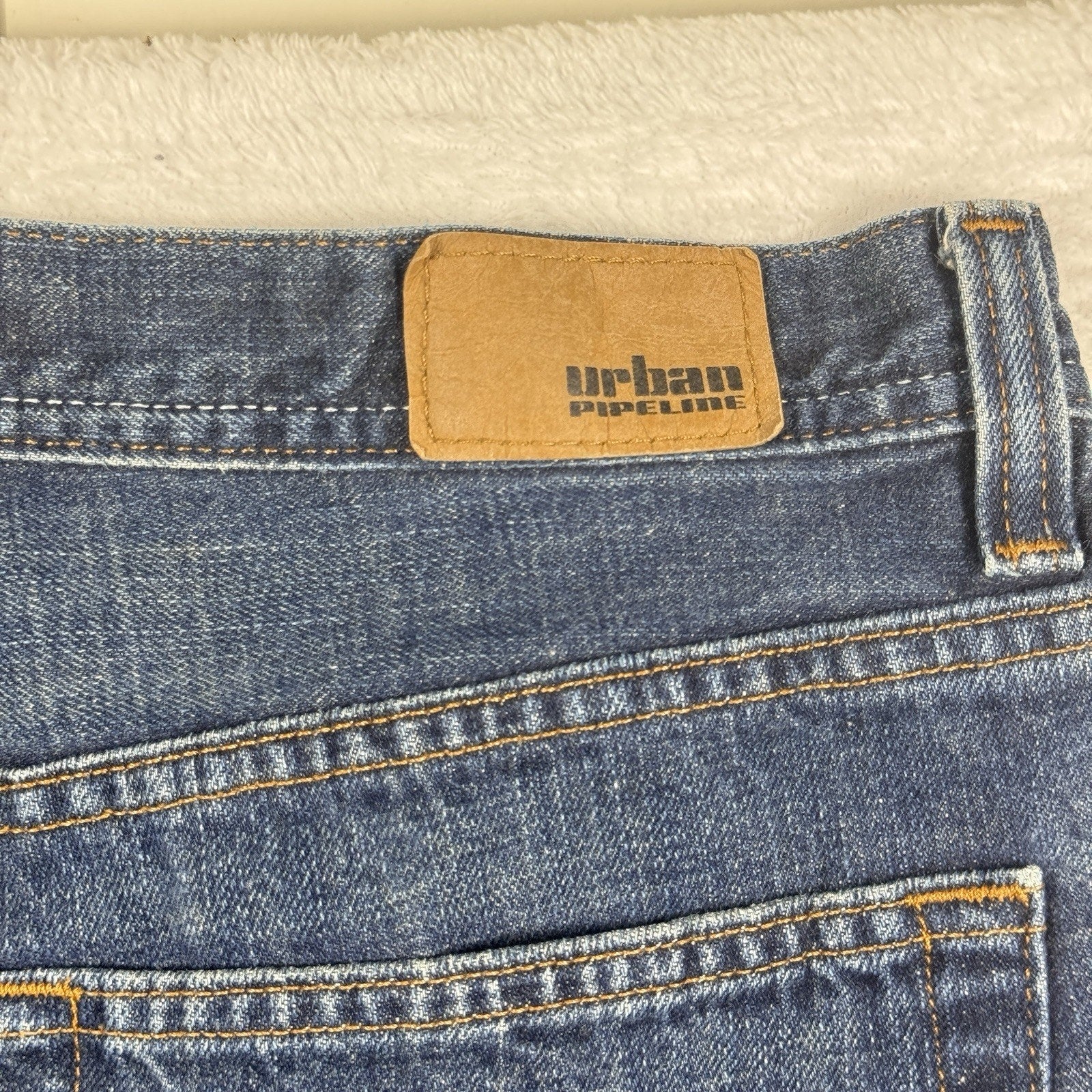Urban Pipeline Relaxed Straight Jeans Mens 36x32 Blue Denim 100% Cotton Baggy
