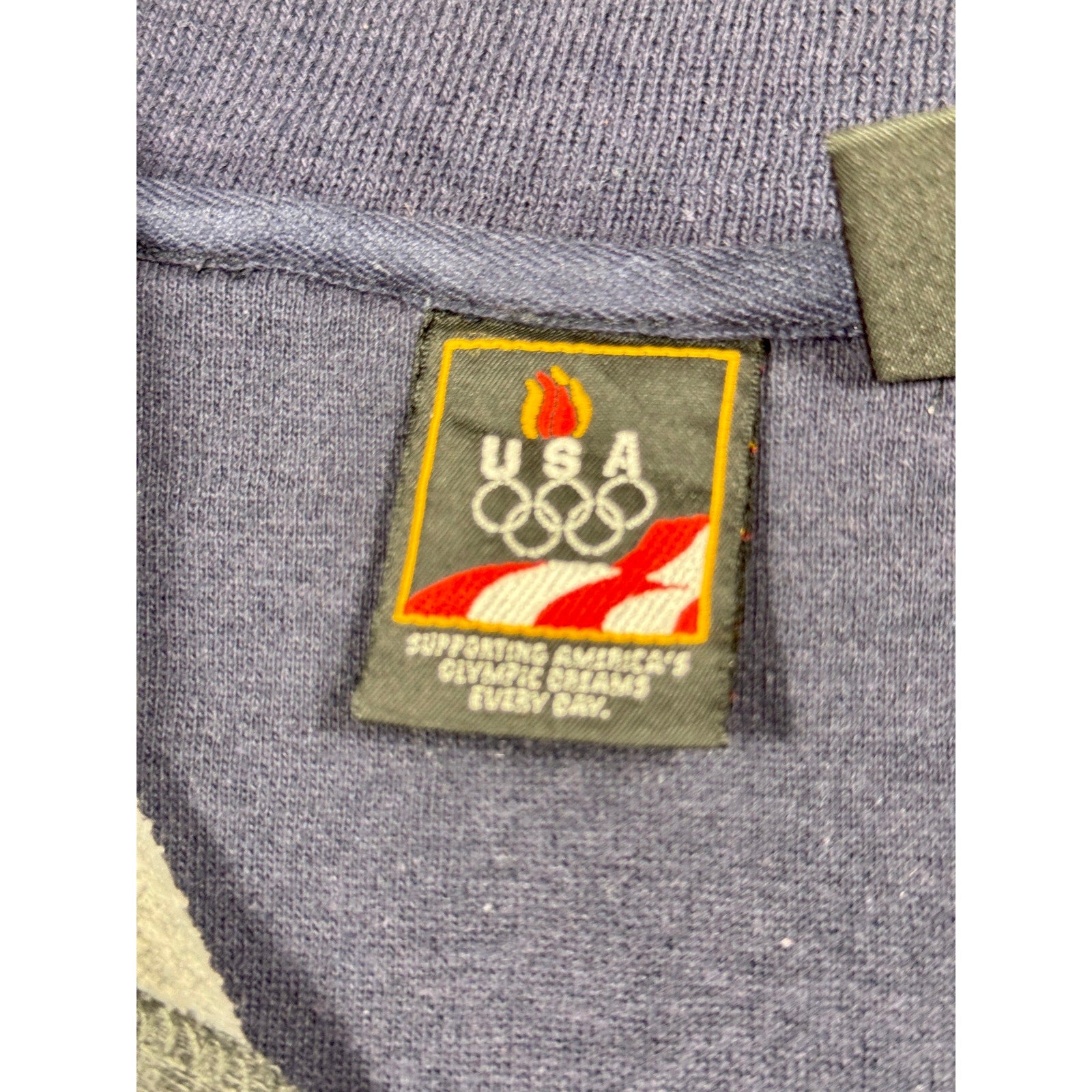 Vintage USA Olympics Colorblock Henley Sweatshirt Pullover Retro 90s Men’s L XL