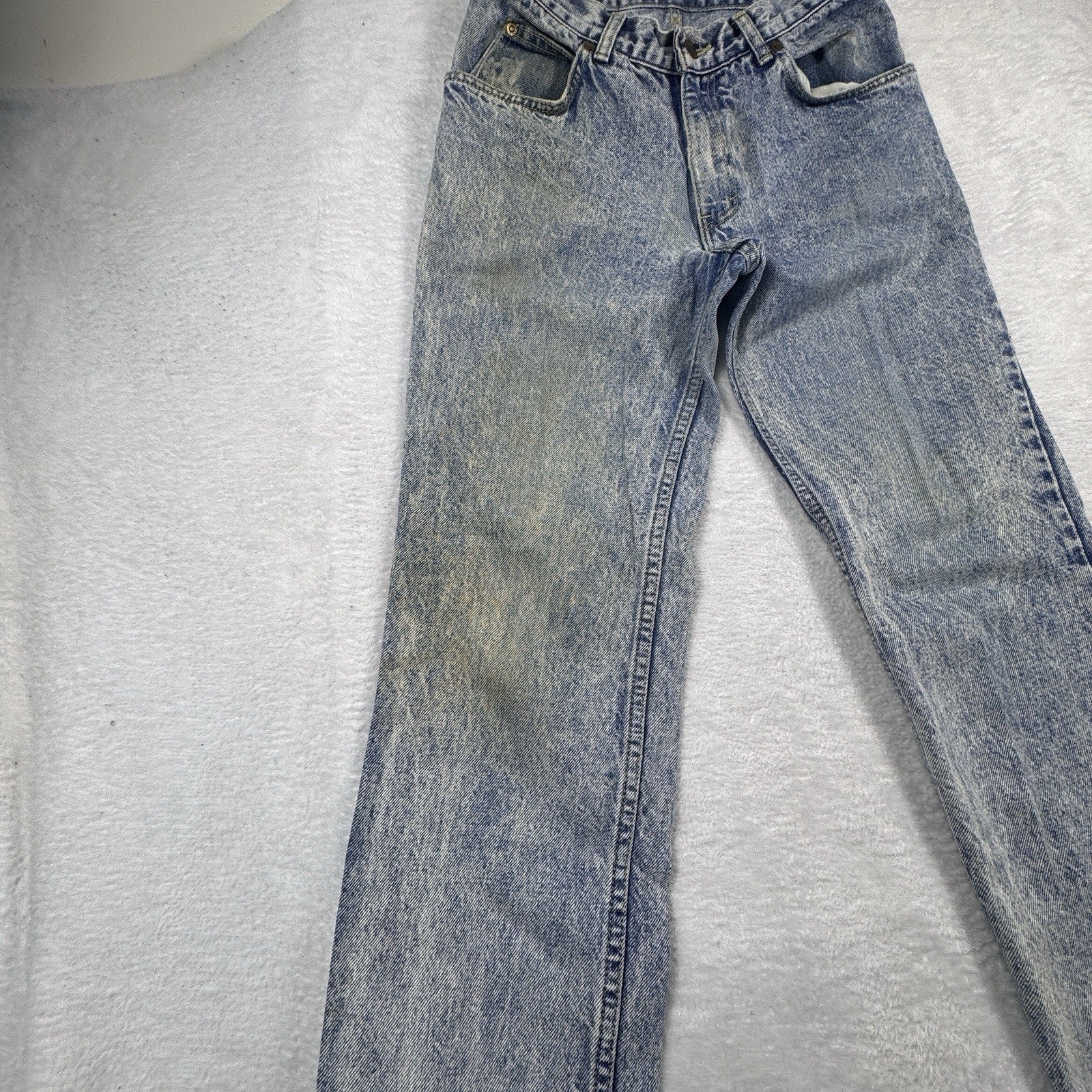 Vtg 1987 Sasson Jeans Womens 27x29.5 Acid Wash High Rise Straight USA 29x32 Mom