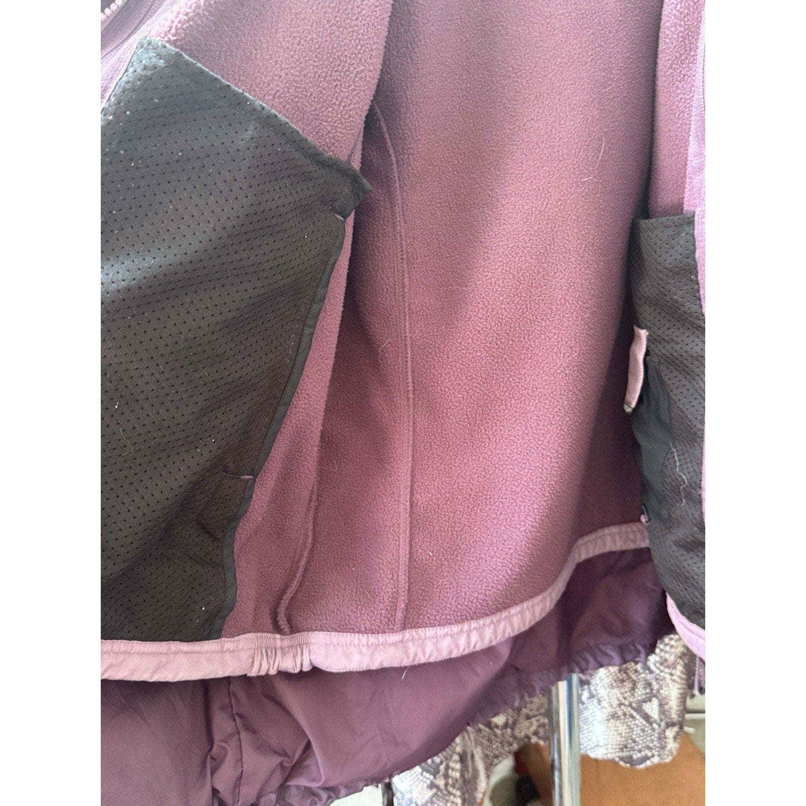 Vtg LL Bean Jacket Womens Petite Medium Purple Warm Up Fleece Lined Ski Snow M