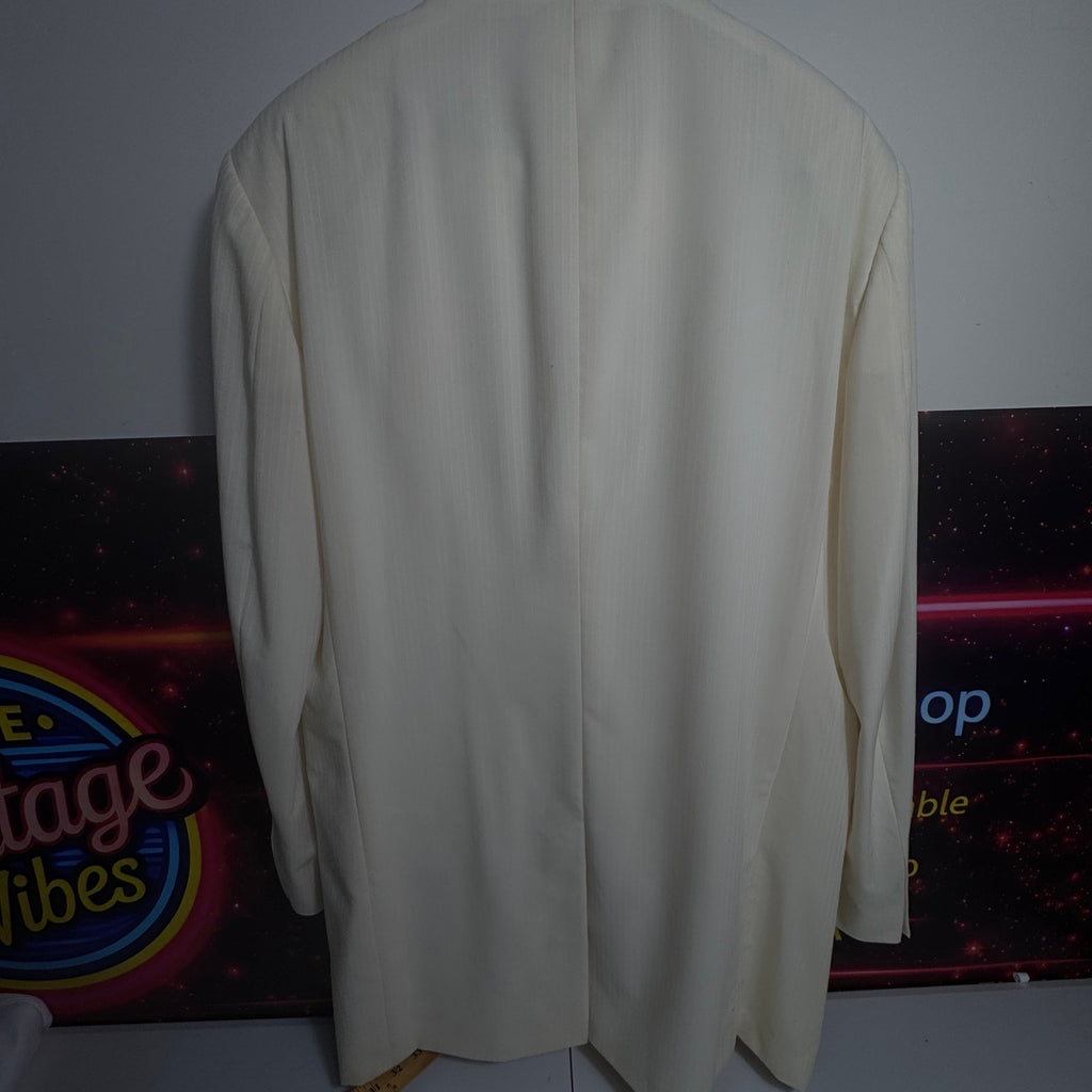 NWT Courrèges Homme Ivory Virgin Wool 2 Piece Suit EU 47 French Designer