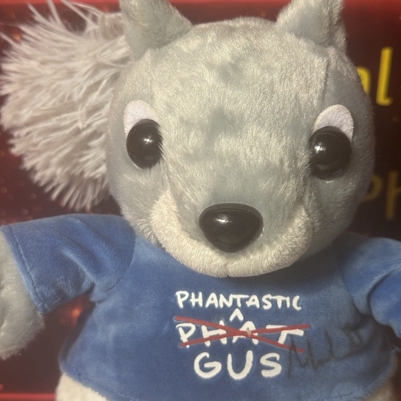 Signed Mark Rober CrunchLabs Phantastic Gus Phat Gus Squirrel Plush Rare Auto