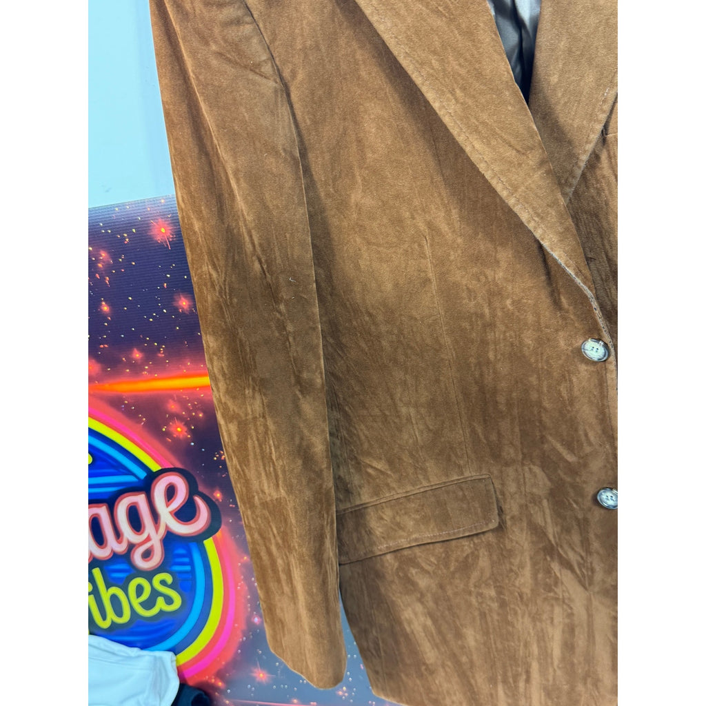 Vtg Forsyth & Fricke Men’s Brown Suede Leather Blazer Jacket Western Sport Coat
