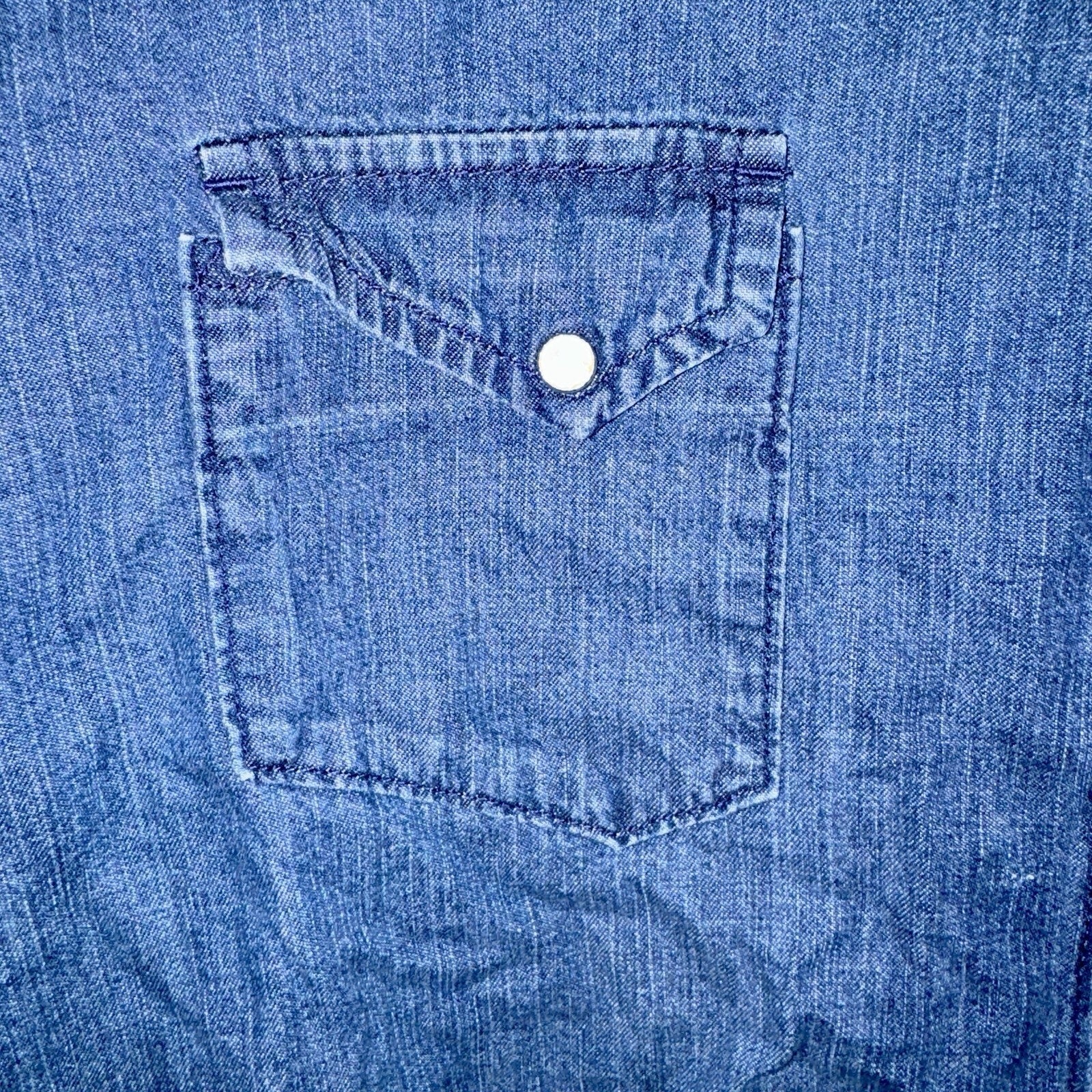 Levi's Red Tab Denim Western Pearl Snap Shirt Men's XXL Blue Long Sleeve Cowboy