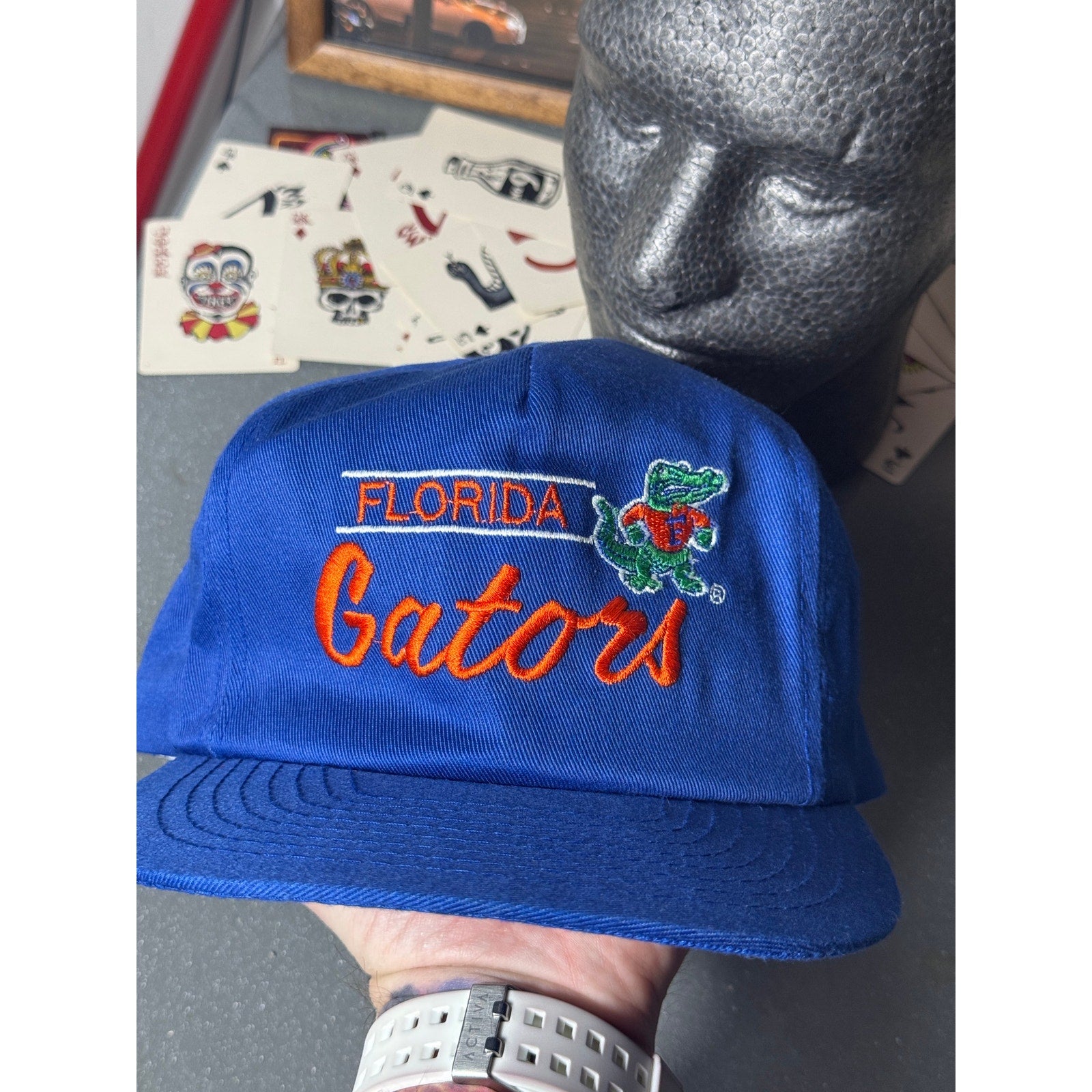 Vintage Florida Gators ANNCO Snapback Hat 90s NCAA Albert Logo Made Taiwan Blue
