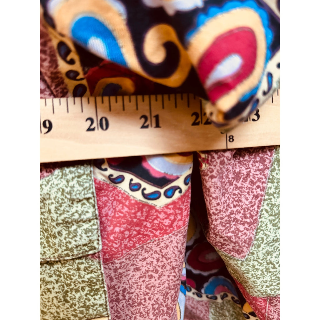 Vintage GDT Too Abstract Patchwork Paisley Jacket Women’s Medium 90s Cropped Boho Retro