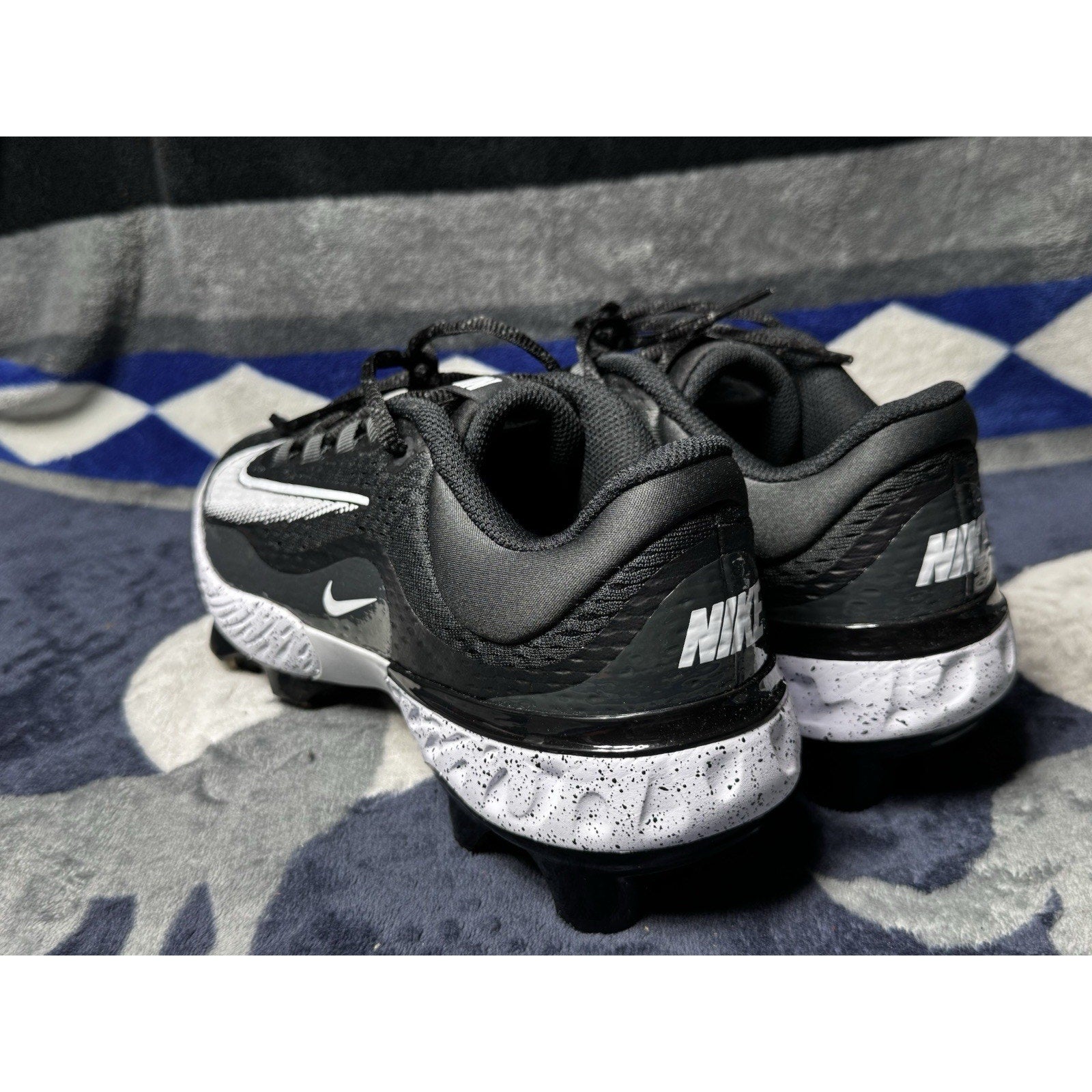 Nike Alpha Huarache Elite 4 MCS Baseball Cleat Black White FD6221-003 Sz 14