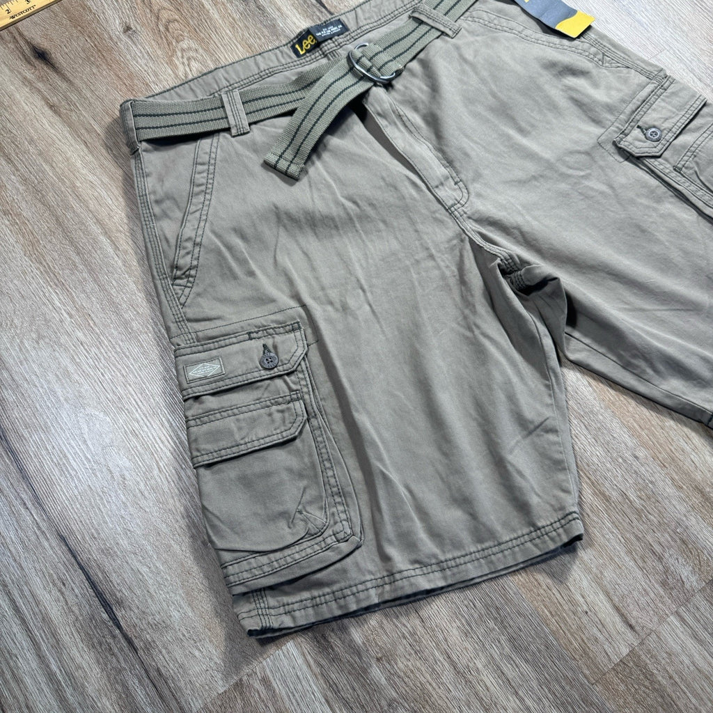 Lee Legendary Wyoming Cargo Shorts Mens 40 Gray NWT Utility Workwear Belted