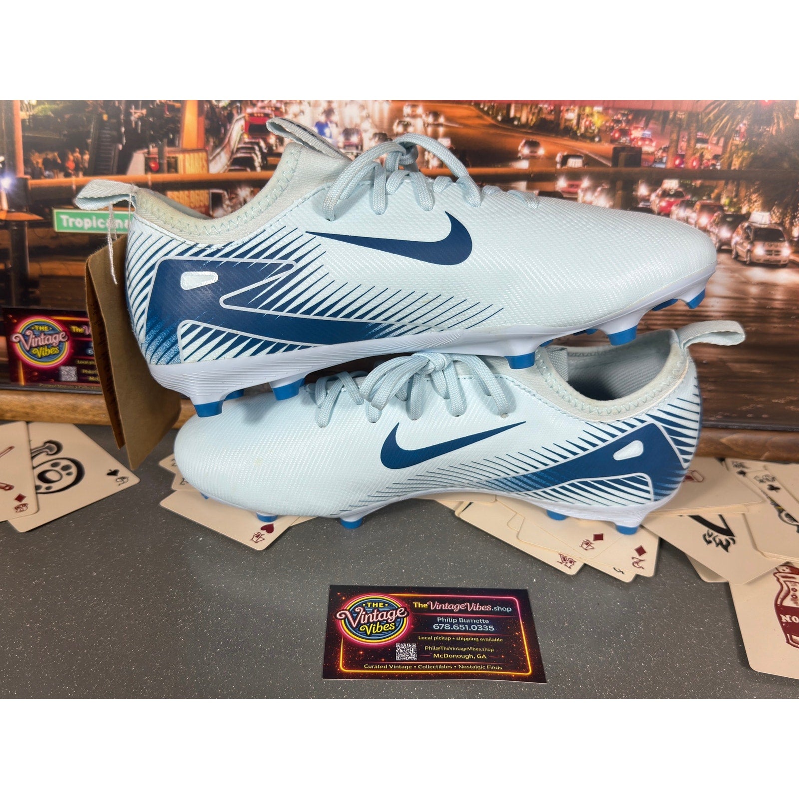 Nike Mercurial Air Zoom Soccer Cleats FQ8392-400 Men’s 5 5Y Women’s 6.5 Blue FG