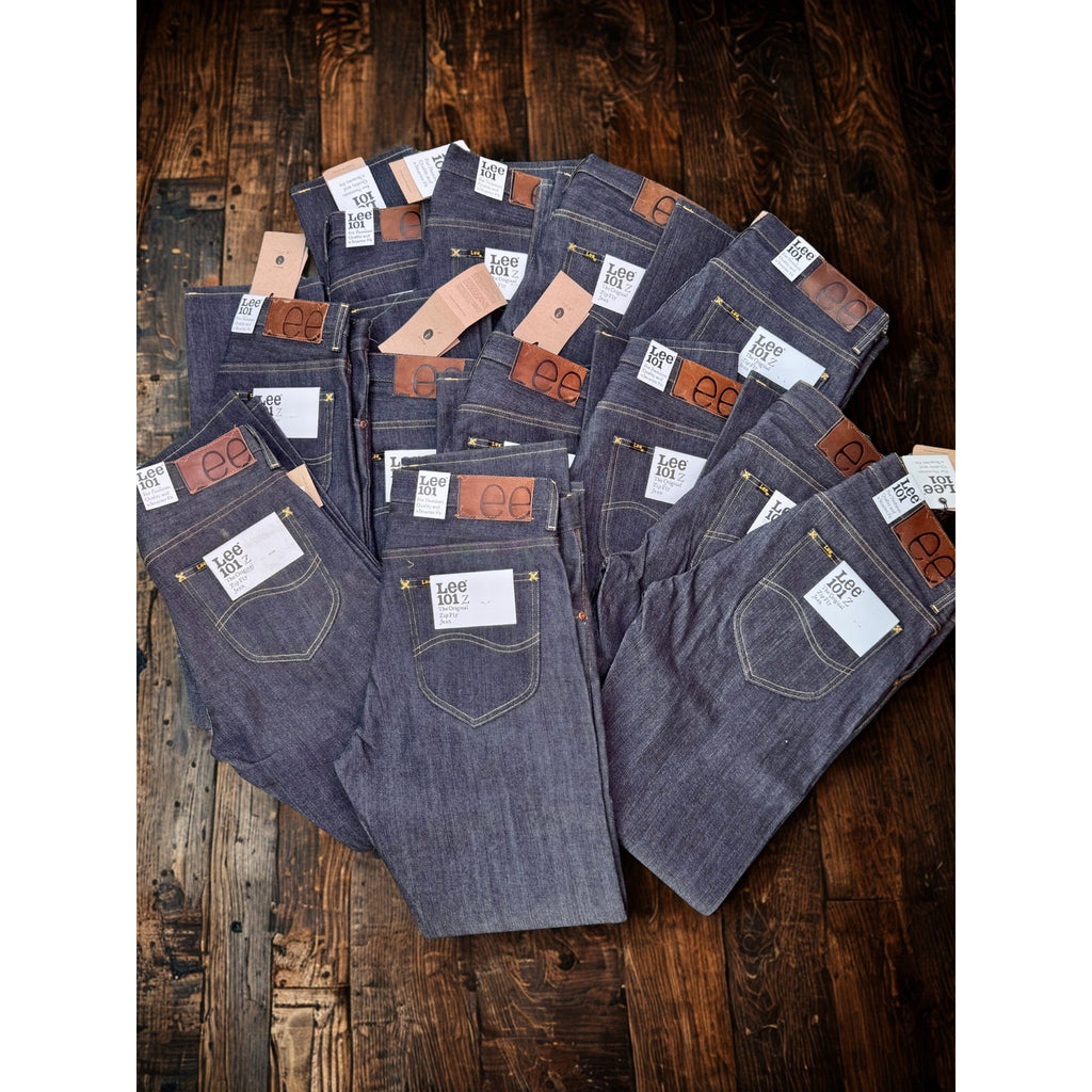 Lee 101Z Japanese Selvedge Denim Jeans Dry Indigo Made Italy 28x32 NWT