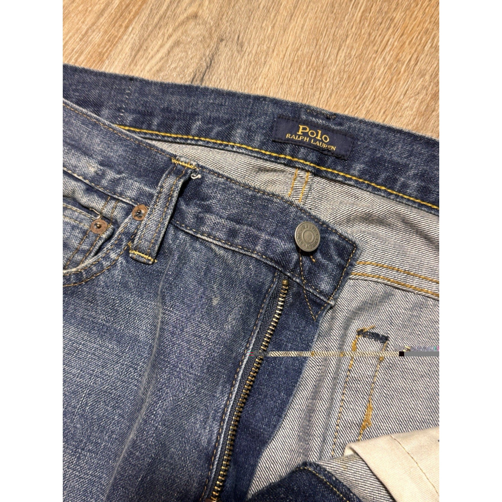 Vtg 2000s Polo Ralph Lauren Sullivan Slim Y2K Graphic Skull Jeans 33x32 Rare HTF