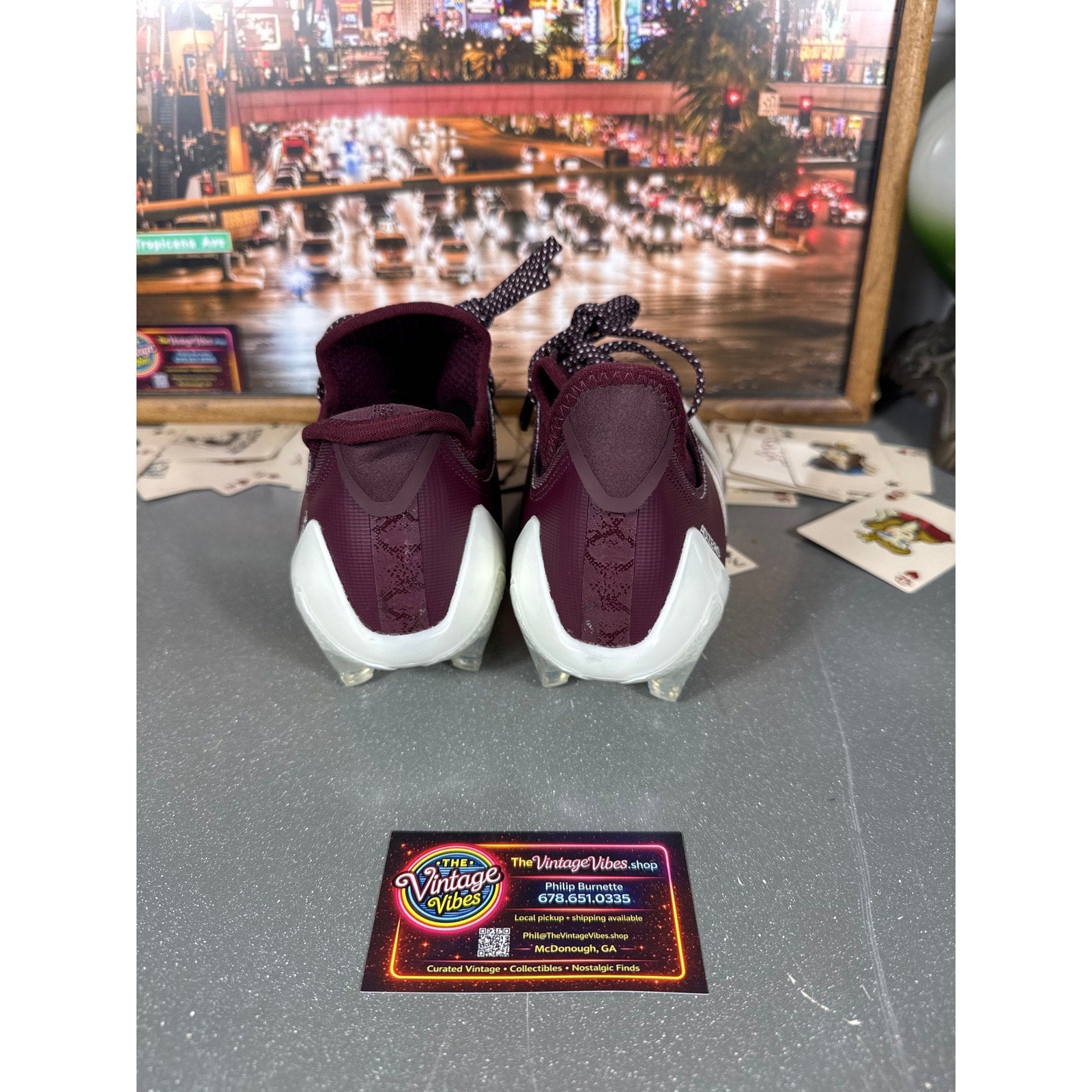 Adidas Adizero Electric.1 Football Cleats Burgundy White IF4196 Men’s 7.5 New