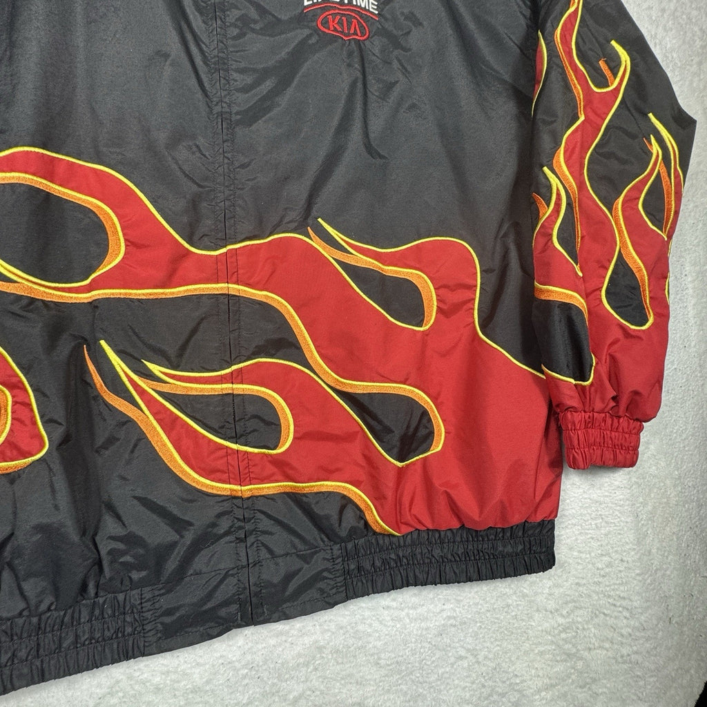 Speed Zone Race Gear Flame Racing Jacket VTG Y2K 2XL Lifetime KIA Hot Rod USA