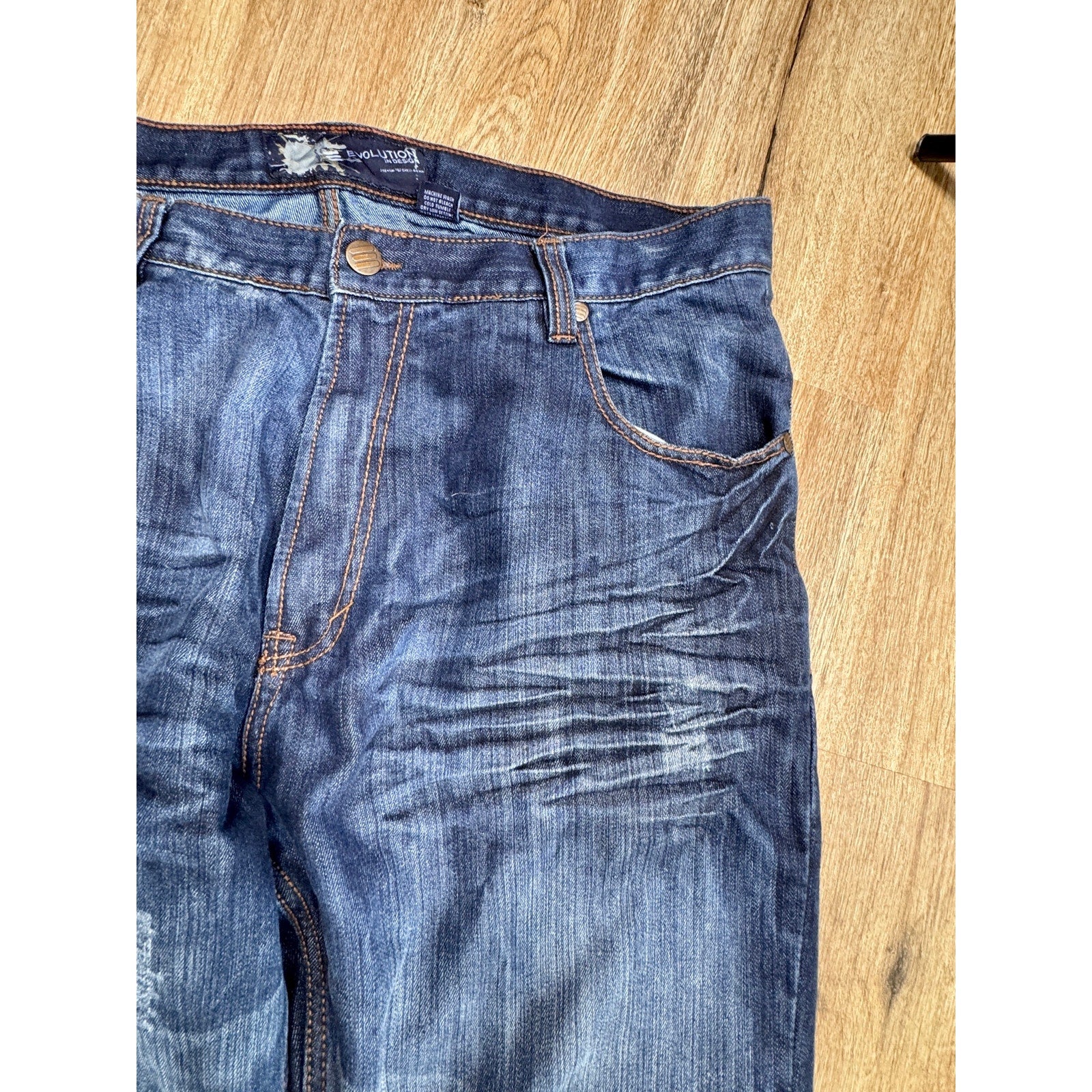 Evolution In Design Y2K Baggy Jeans Men’s 40x32 Distressed Studded Denim