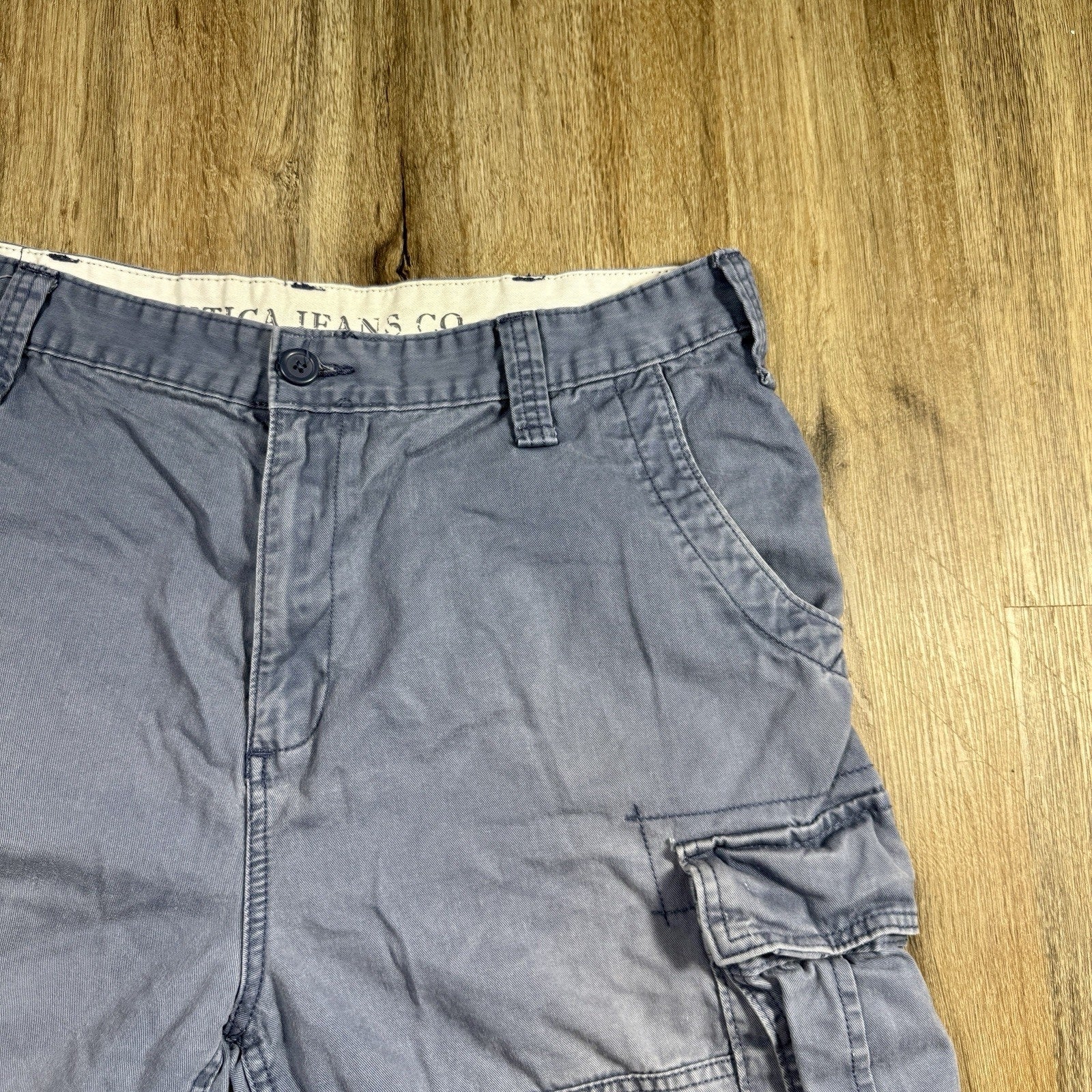 Nautica Jeans Co Baggy Cargo Shorts Men’s 38 Navy Blue Cotton Y2K