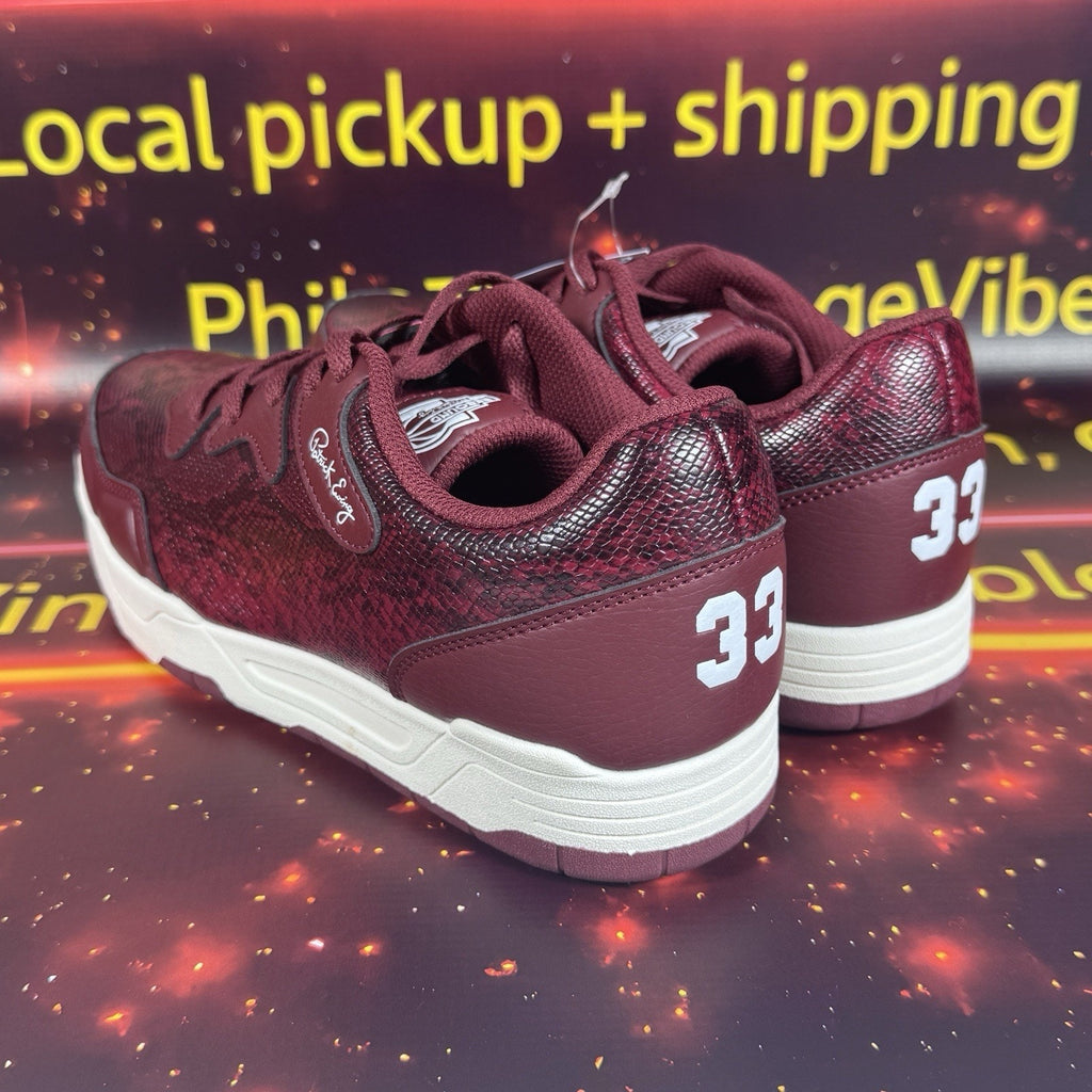 Patrick Ewing Rebound Backcourt Snake Burgundy Sneakers Shoes 1RMSN06-117 8.5