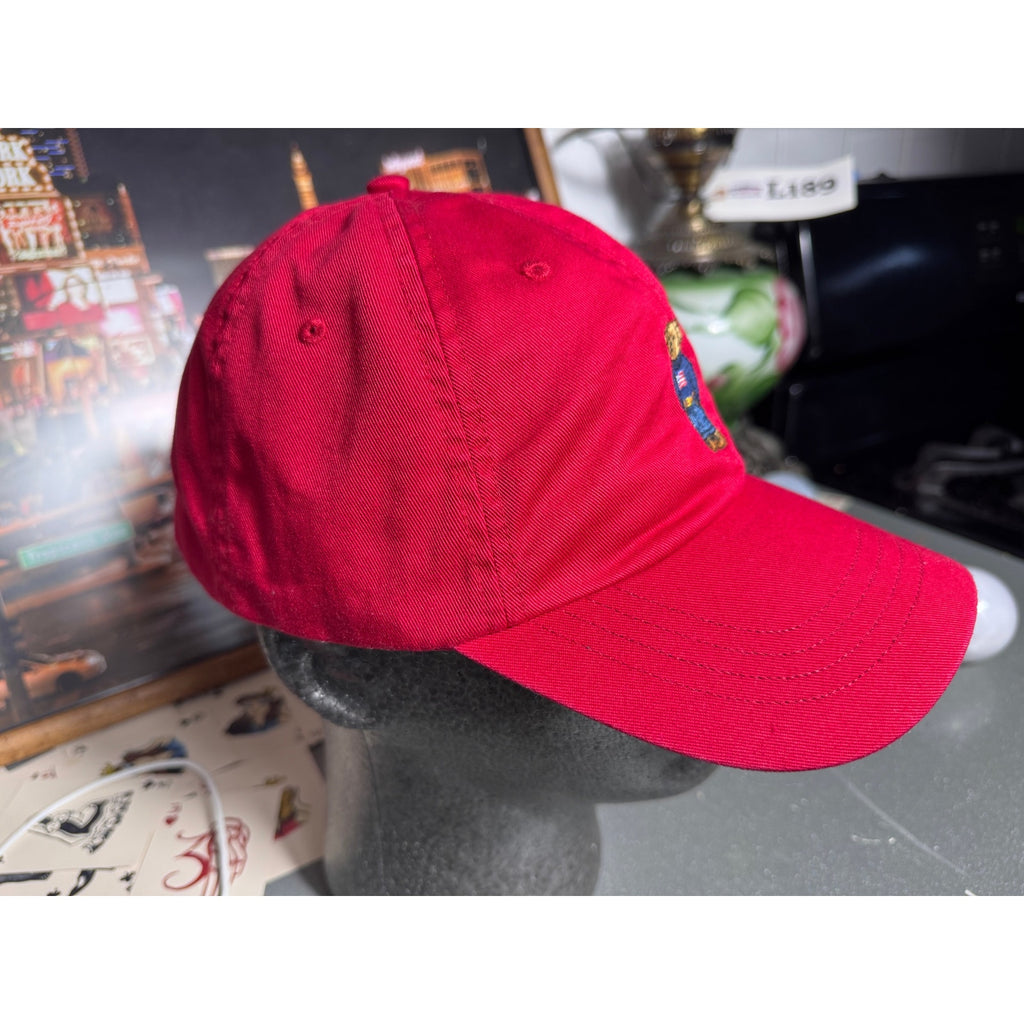 Rare Atlanta Exclusive Polo Ralph Lauren Polo Bear ATL Strapback Hat Red Dad Cap