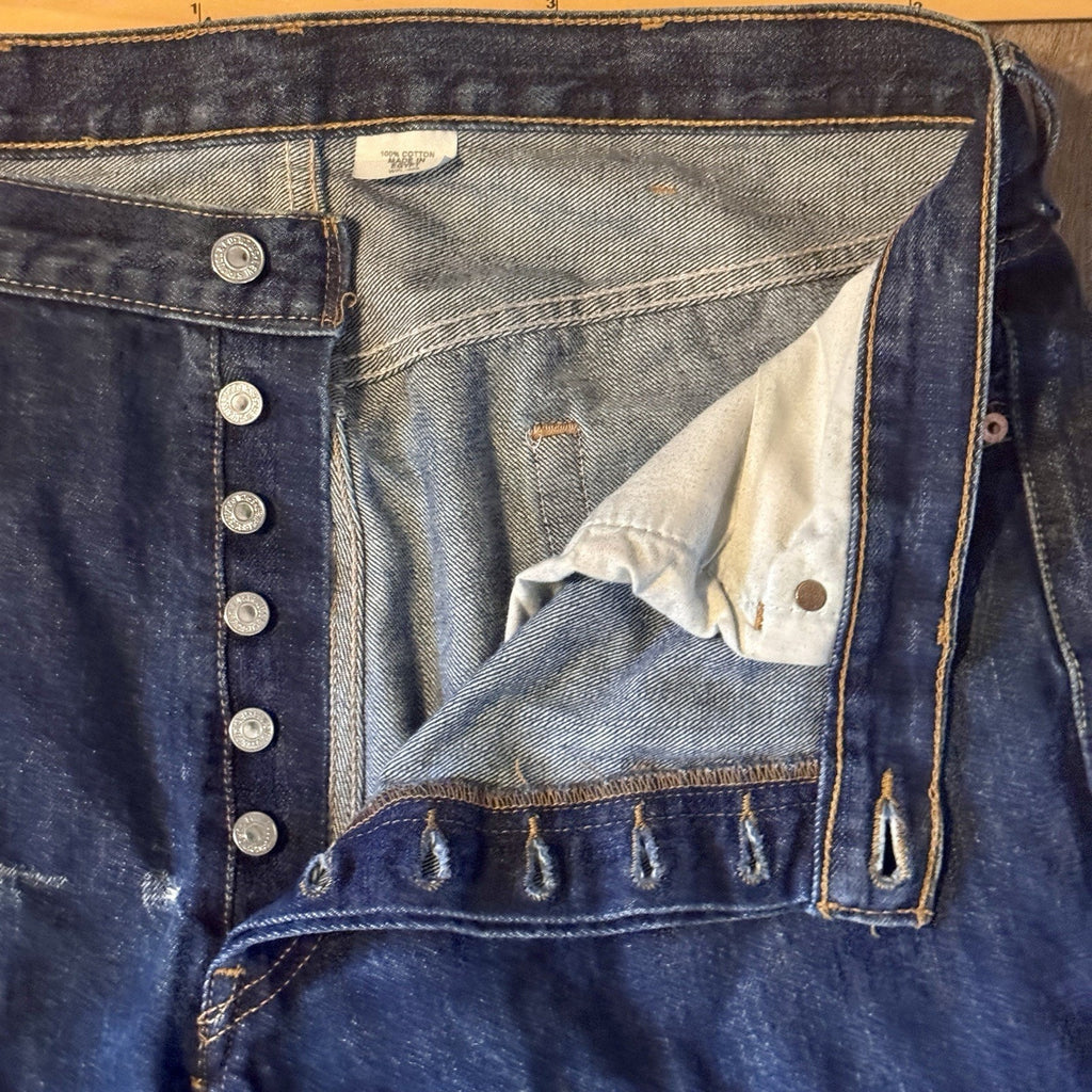 Vtg Men’s Levis 501 Denim Blue Jeans 2007 38x30 Dark Rinse Indigo Button Fly Y2K