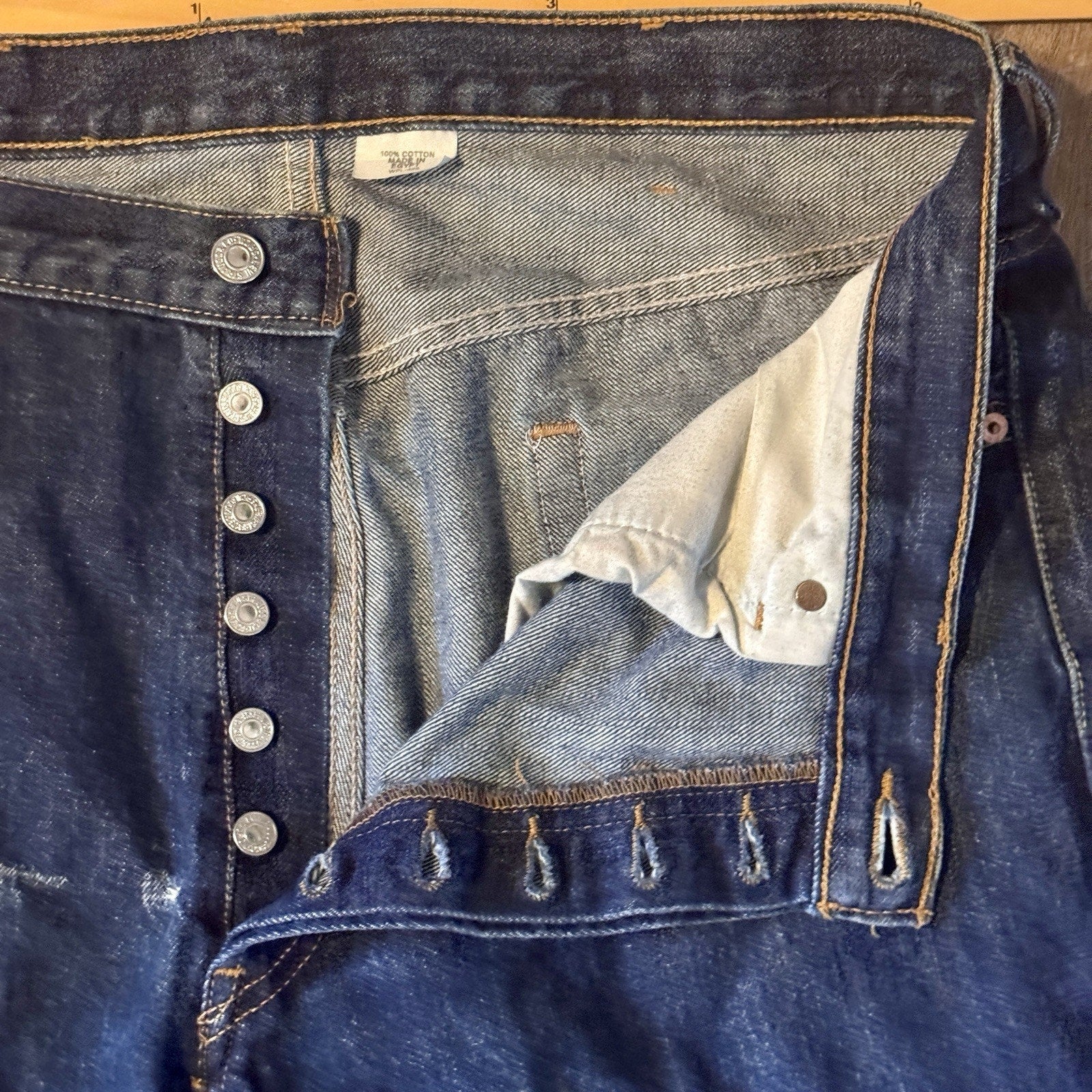 Vtg Men’s Levis 501 Denim Blue Jeans 2007 38x30 Dark Rinse Indigo Button Fly Y2K