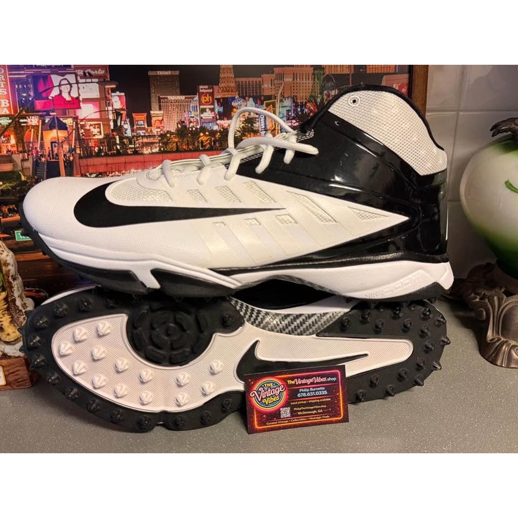 Nike Vapor Pro 3/4 Destroyer Turf Football Cleats White Black Mens 17 NWOB