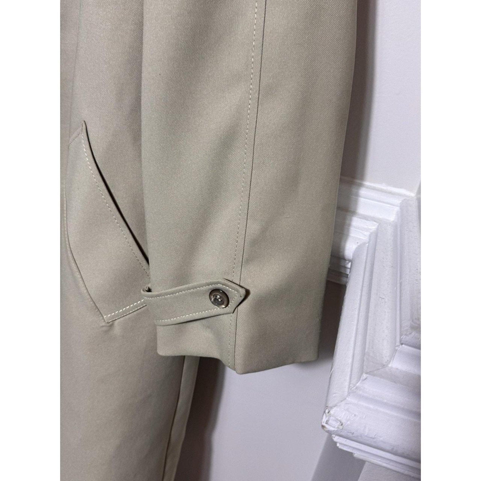 1960s Botany Weathertopper Tan Overcoat Sz L Brown Lining Wool Blend Trench Coat