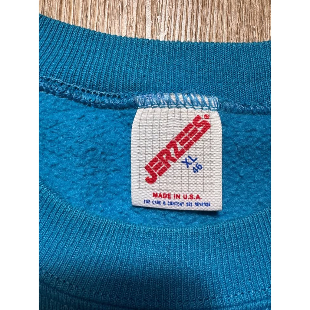 Vtg 80s Mickey Mouse Sweatshirt Jerzees USA XL Blue Disney
