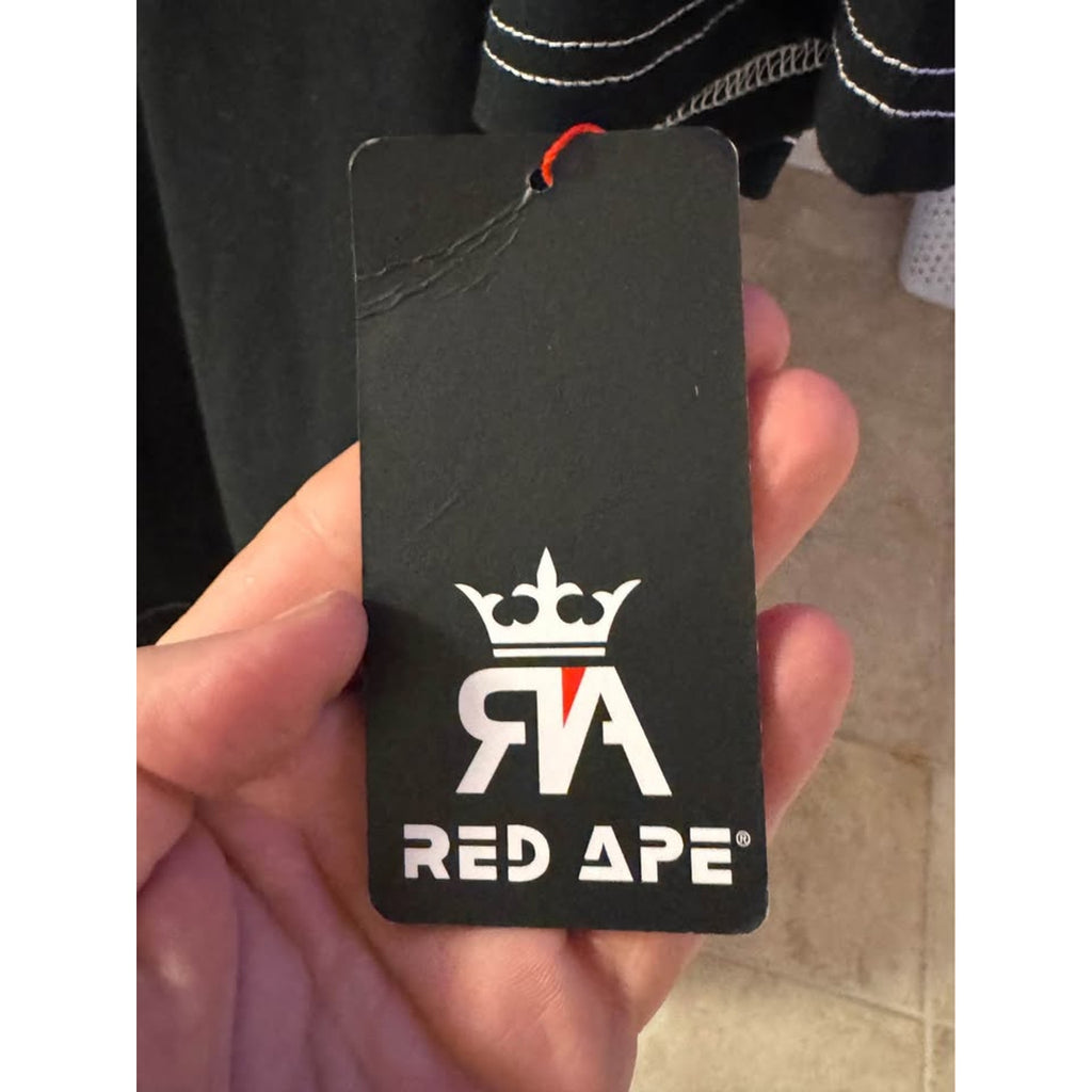 Red Ape Men’s 4XL Black V-Neck Utility Pocket Shirt NWT Y2K Streetwear