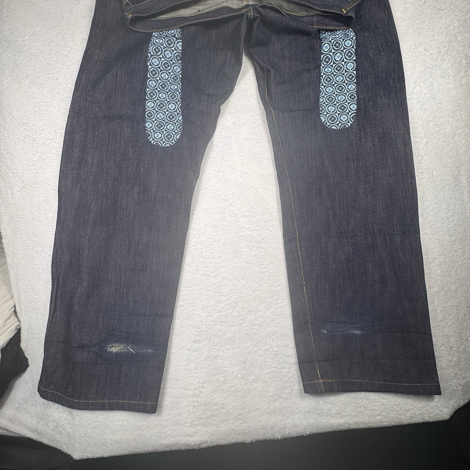 Vtg Y2K Evisu No.2 Lot 0001 Selvedge Denim Jeans Japan Button Fly Baggy 44x36