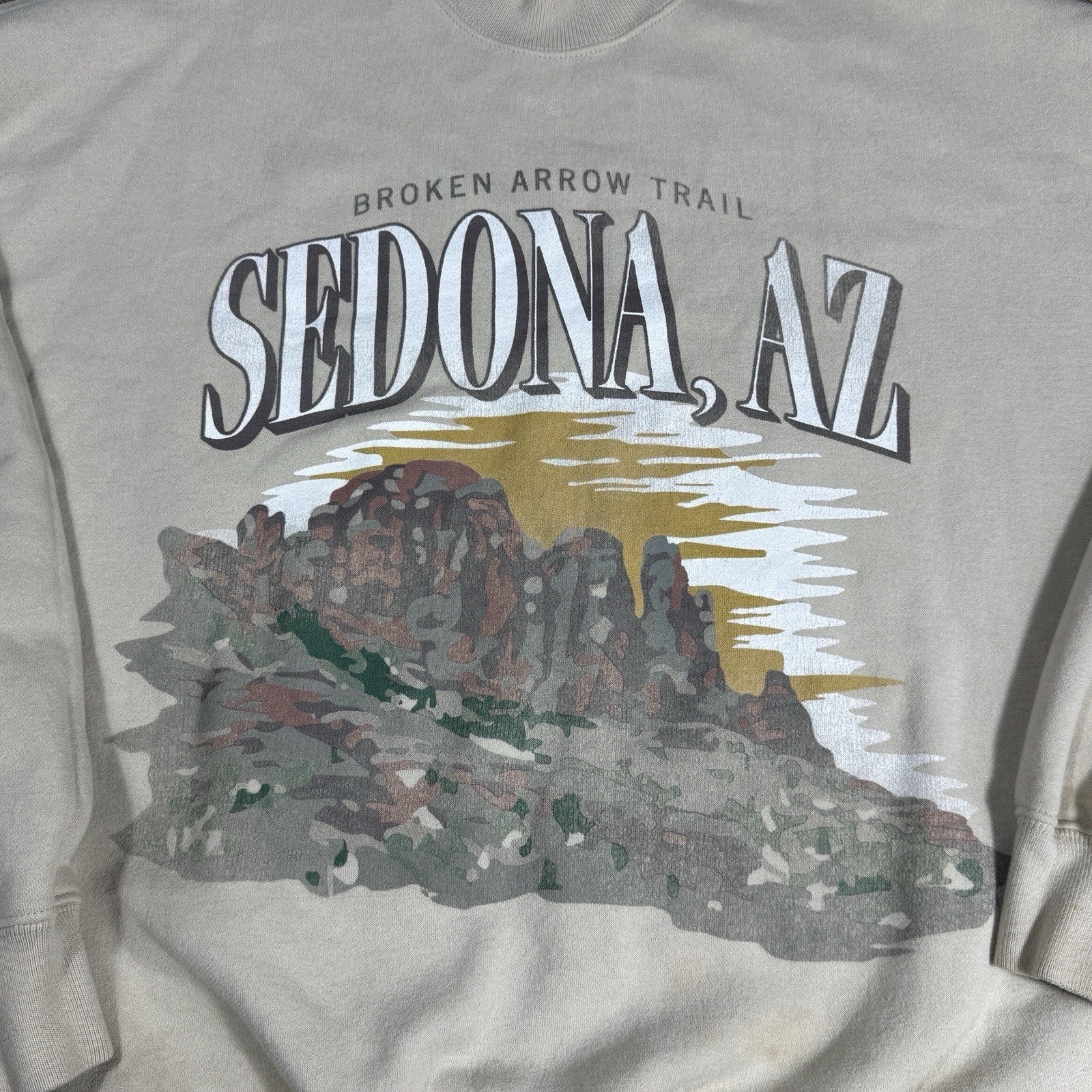 Vtg Abercrombie & Fitch Oversized Sedona AZ Crewneck Sweatshirt Mens S Fleece