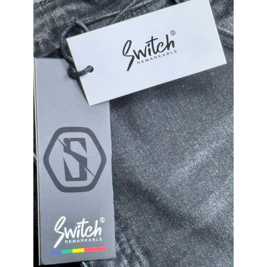 Switch Remarkable Distressed Paint Splatter Jeans Men’s 40x32 Slim Taper Black Denim NWT