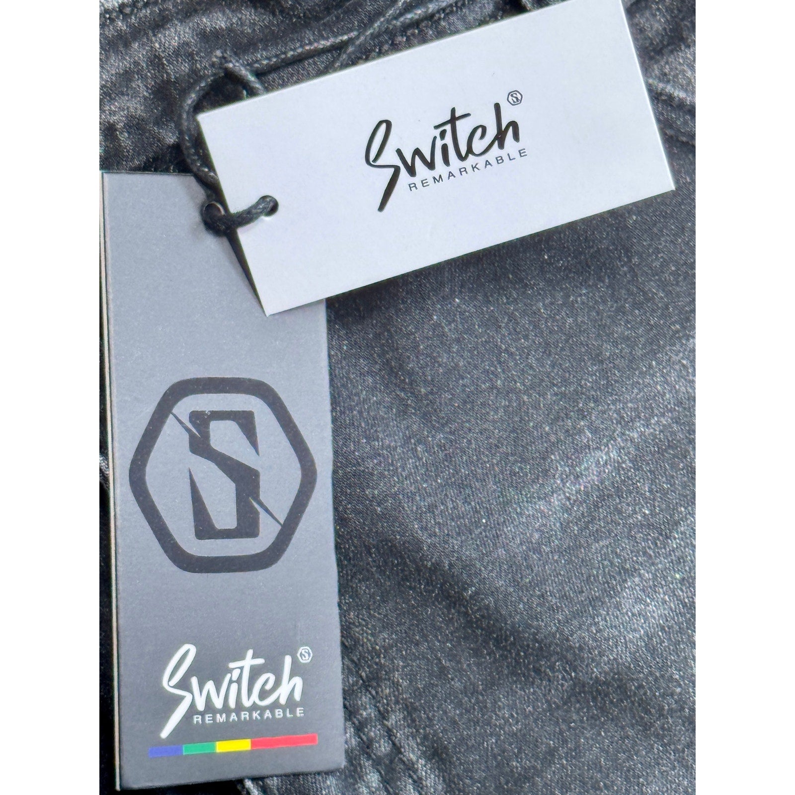 Switch Remarkable Distressed Paint Splatter Jeans Men’s 40x32 Slim Taper Black Denim NWT