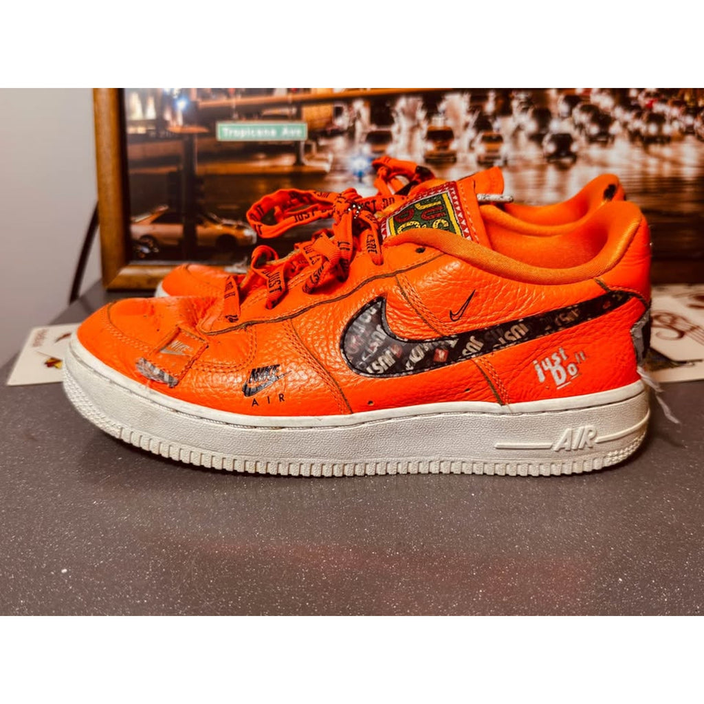 Nike Air Force 1 Low GS Just Do It Total Orange Black AO3977-800 Youth 5.5Y / Women’s 7