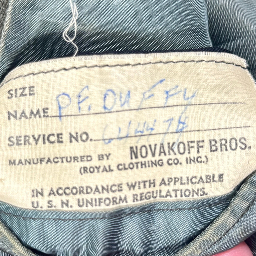 Vintage US Navy Aviation Service Green Uniform Set Novakoff Bros Korean War