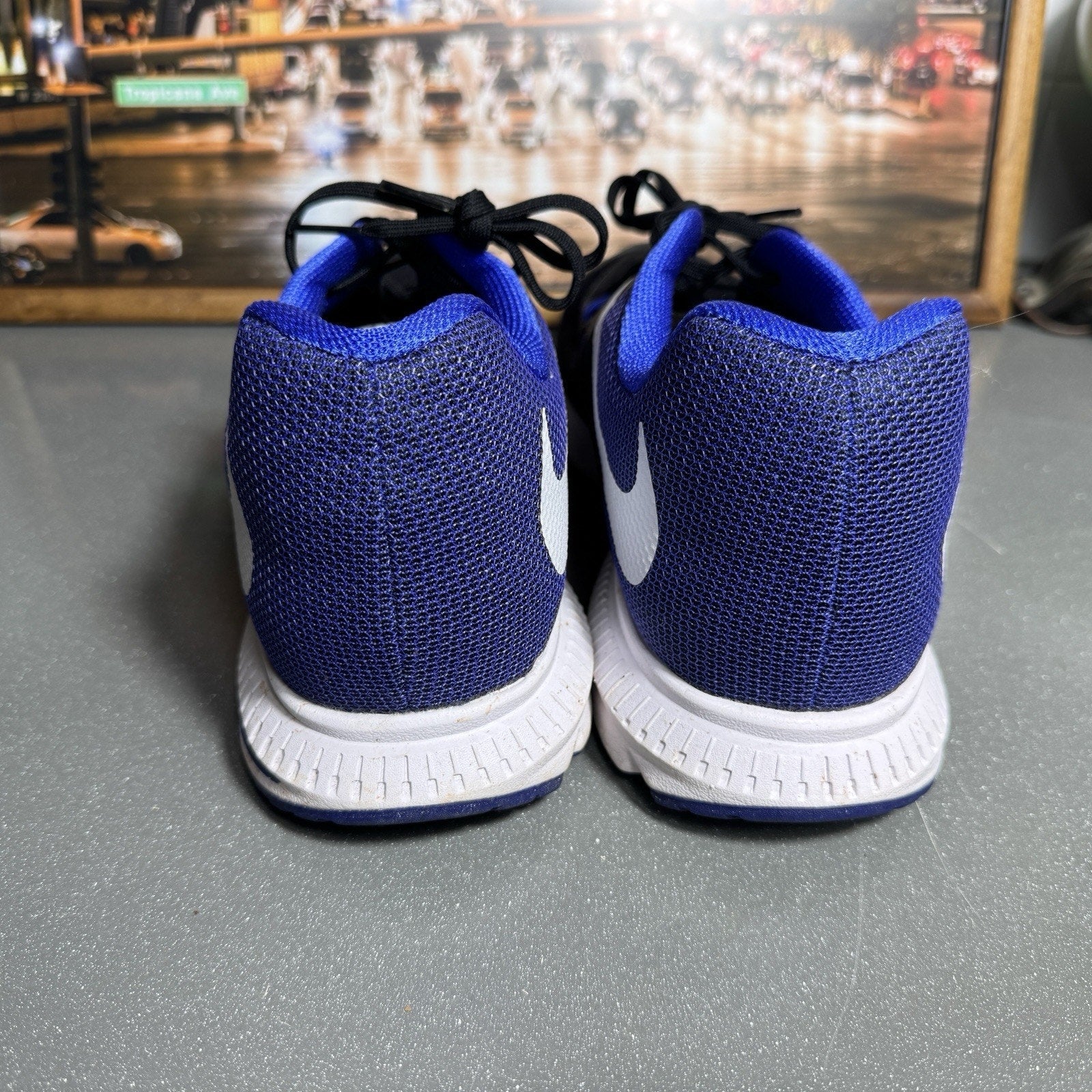 Nike Zoom Winflo 3 Mens Size 15 Blue Black Athletic Running Shoes Sneakers