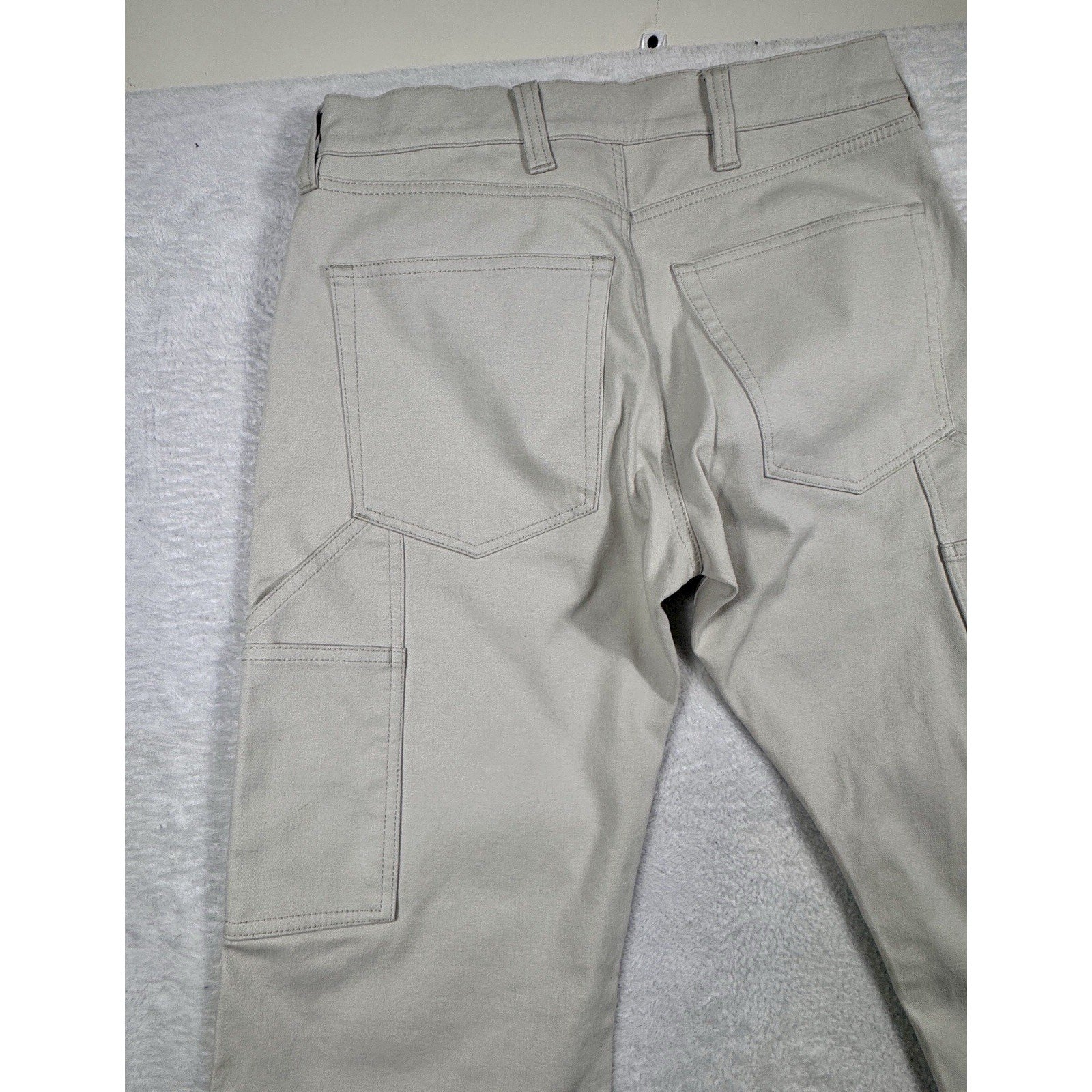 Factory Sample Carpenter Utility Pants Mens 32 Peached Stretch Twill Workwear