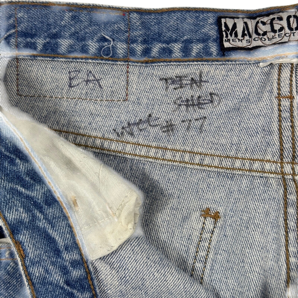 Maccoy Jeans Collection Mens 38x28 Baggy Wide Leg Y2K Skater Blue Denim 90s