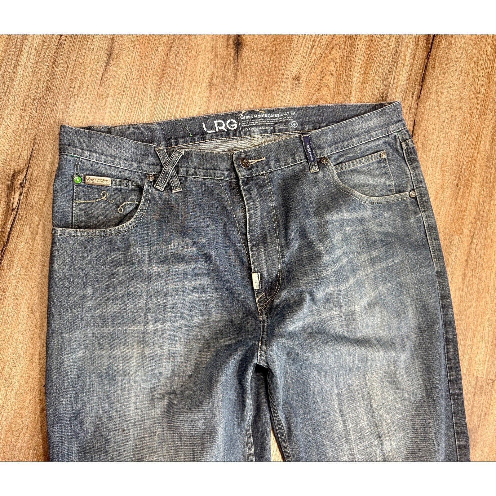 LRG Lifted Research Group Grass Roots 47 Fit Jeans Men’s 40x32 Y2K Baggy Denim
