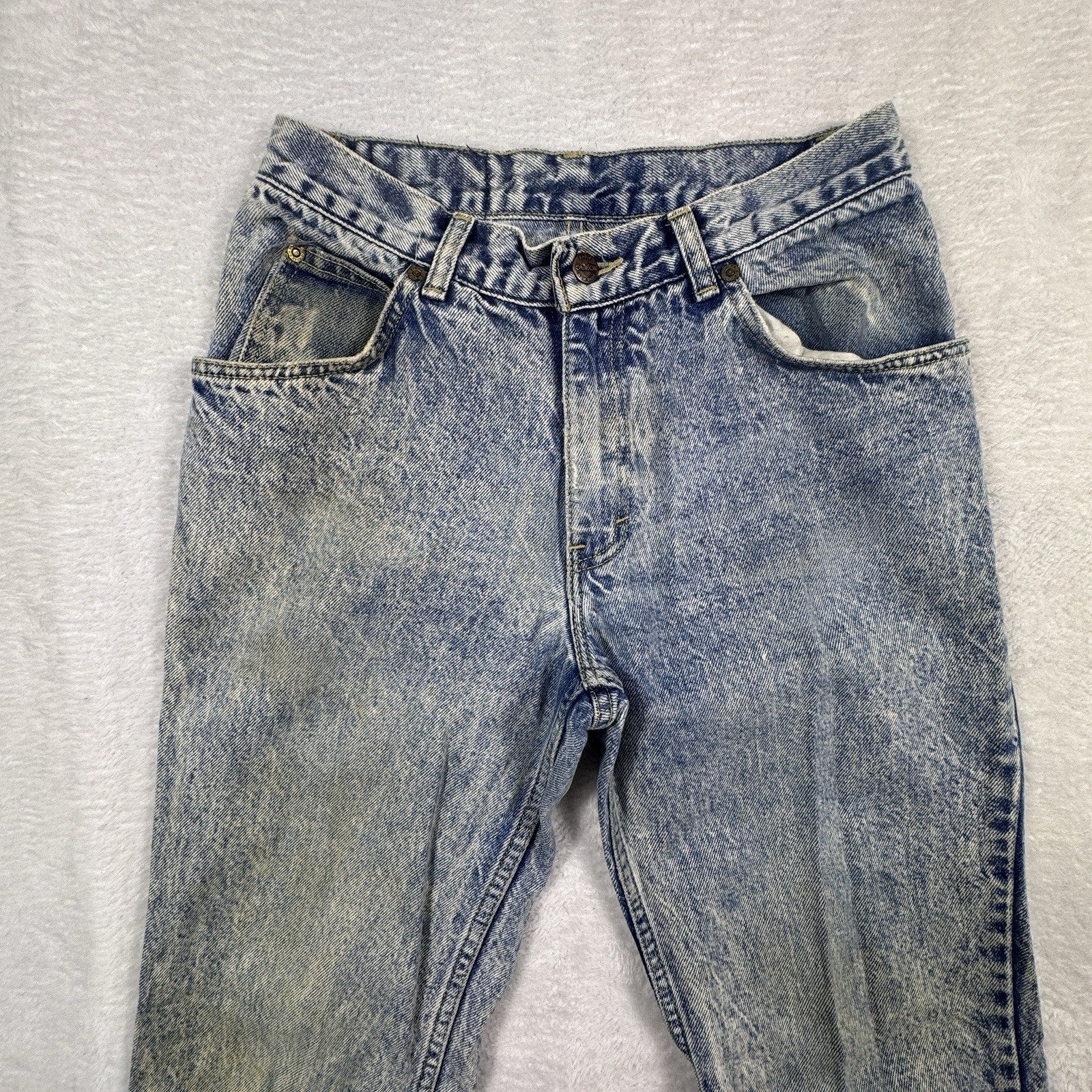 Vtg 1987 Sasson Jeans Womens 27x29.5 Acid Wash High Rise Straight USA 29x32 Mom