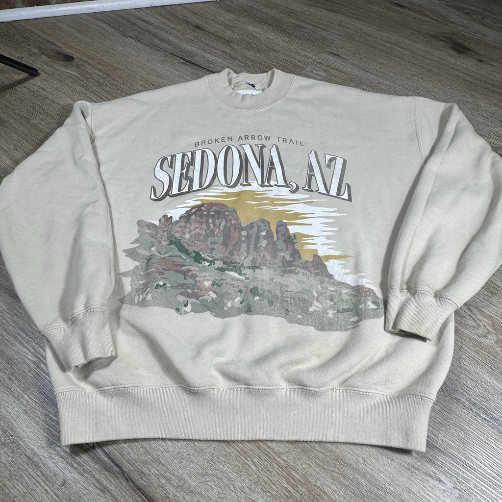 Vtg Abercrombie & Fitch Oversized Sedona AZ Crewneck Sweatshirt Mens S Fleece